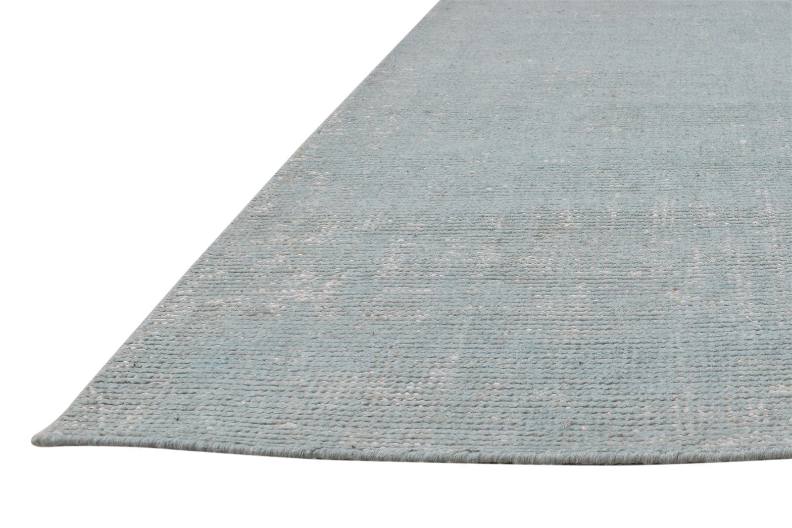 Blue Silk Rug 8' X 10' Modern Hand Woven Scandinavian Solid Large Carpet 