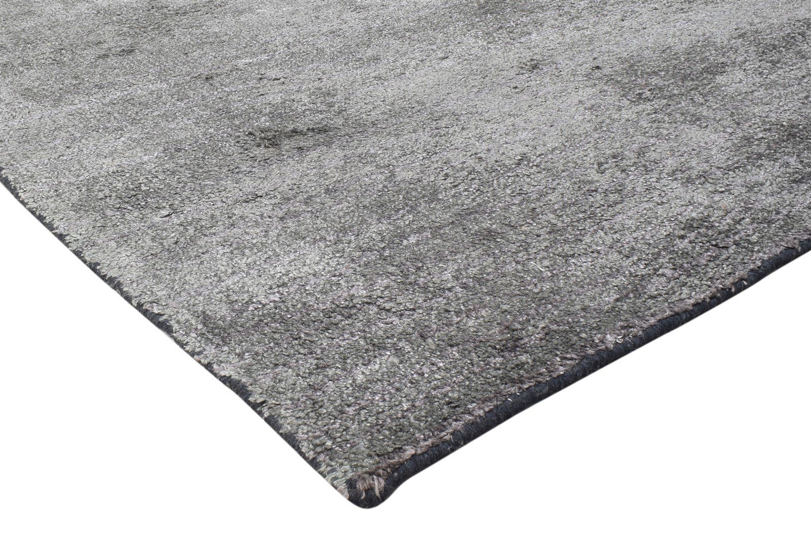 Silk Dark Grey Rug 8' X 8' Modern Hand Woven Scandinavian Solid Large Carpet 