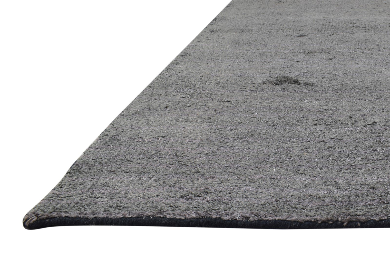 Silk Dark Grey Rug 8' X 8' Modern Hand Woven Scandinavian Solid Large Carpet 