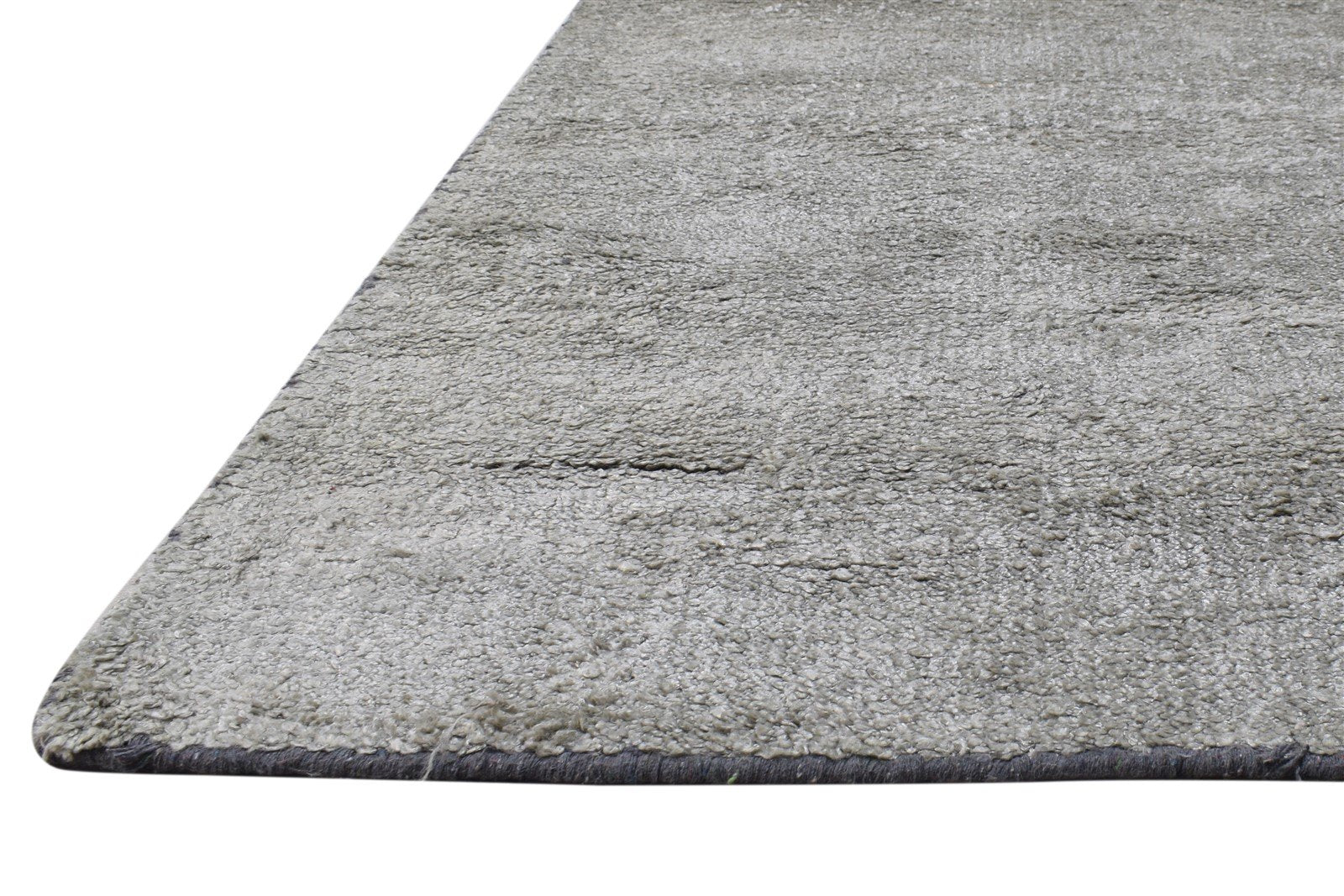 8' X 8' Rug Silk Silver Modern Hand Woven Scandinavian Solid Large Carpet 