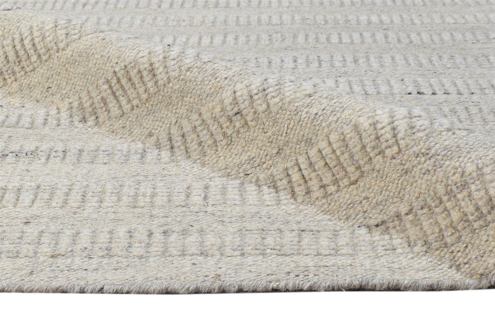 Grey Silk Rug 5' X 8' Modern Hand Woven Scandinavian Striped Room Size Carpet 