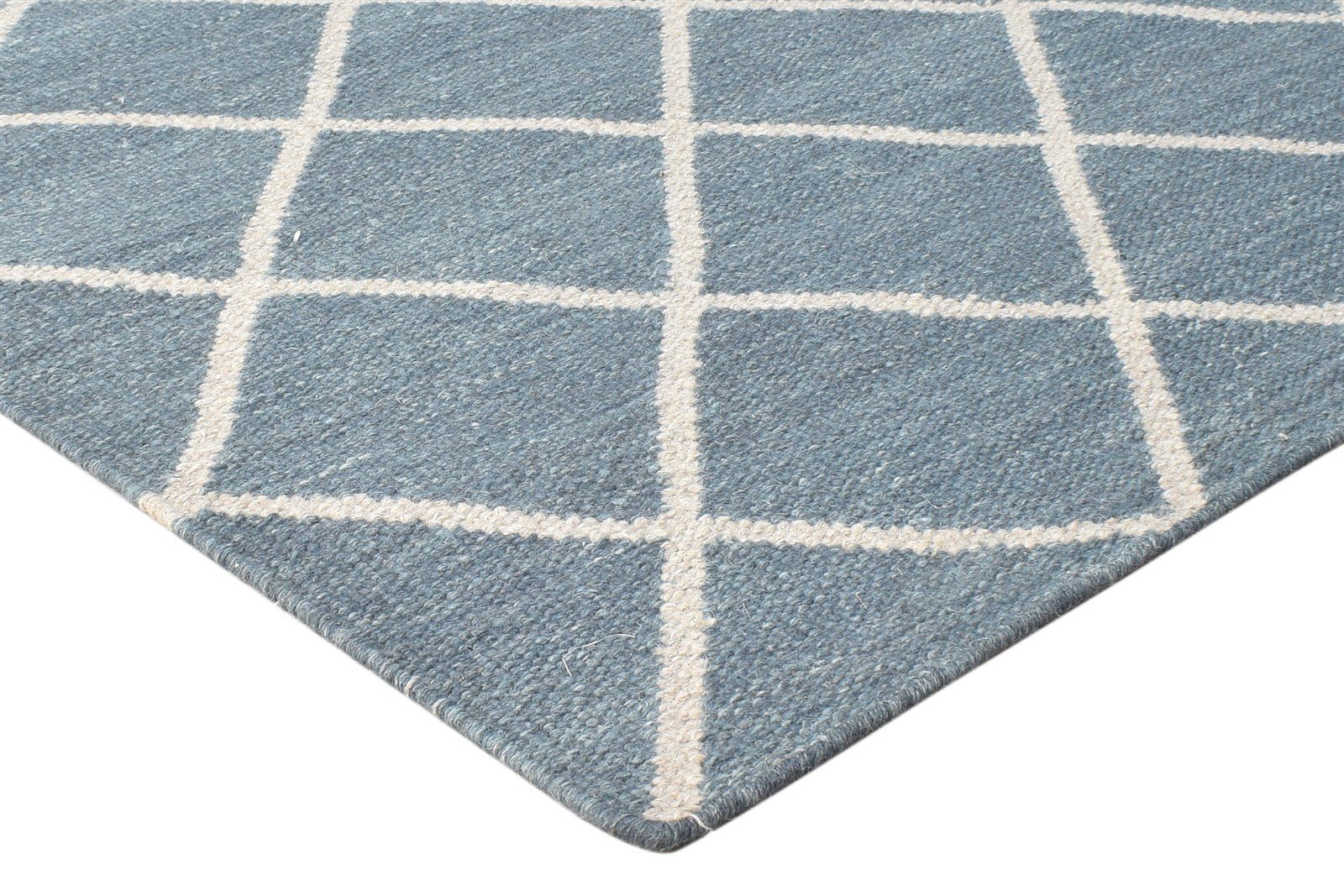 Blue Silk Rug 5' X 8' Modern Hand Woven Moroccan Diamond Room Size Carpet 