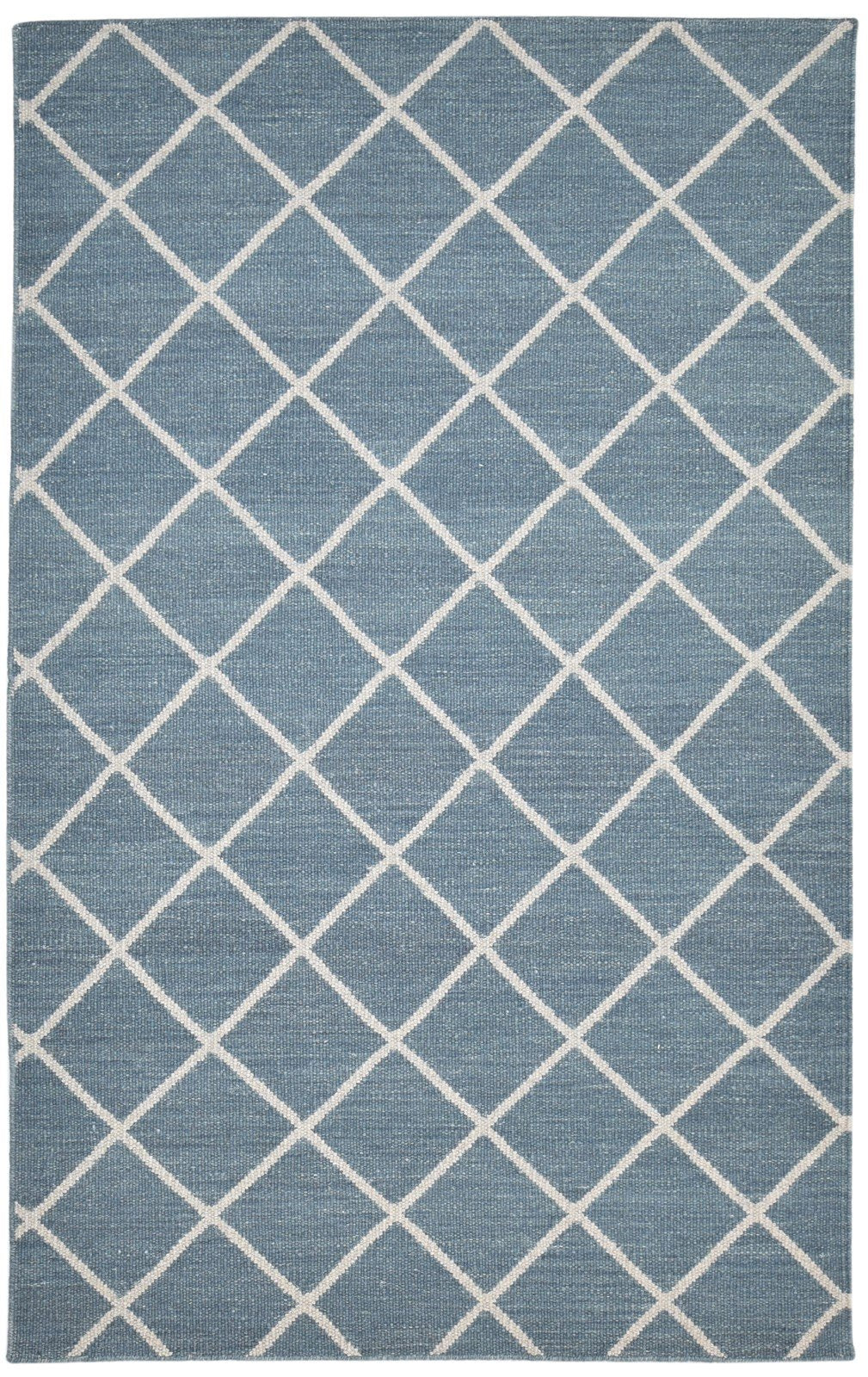 Blue Silk Rug 5' X 8' Modern Hand Woven Moroccan Diamond Room Size Carpet 