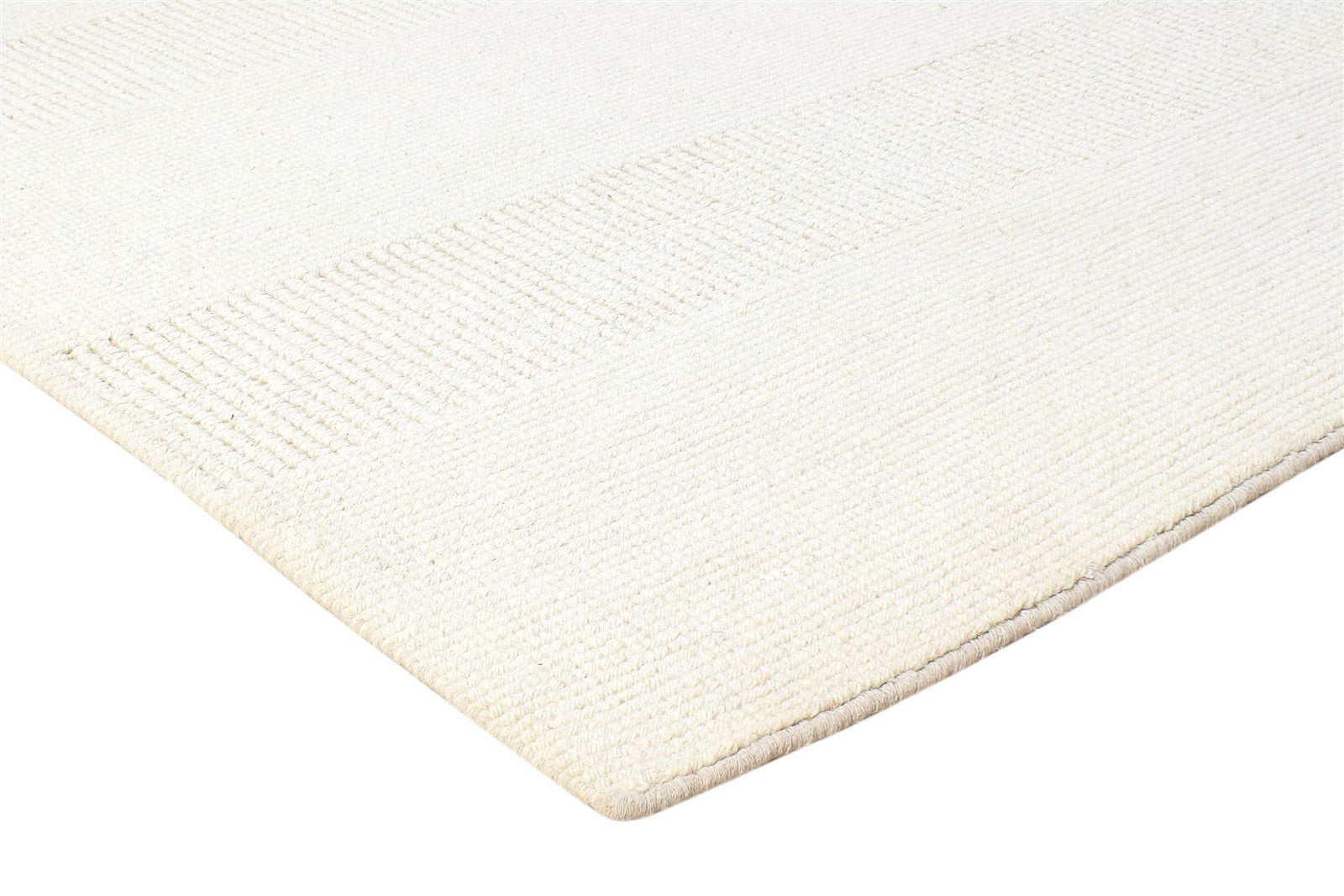 Silk Cream Rug 5' X 8' Modern Hand Woven Scandinavian Striped Room Size Carpet 