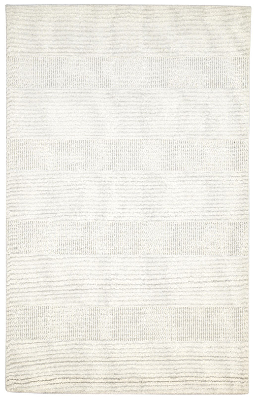 Silk Cream Rug 5' X 8' Modern Hand Woven Scandinavian Striped Room Size Carpet 