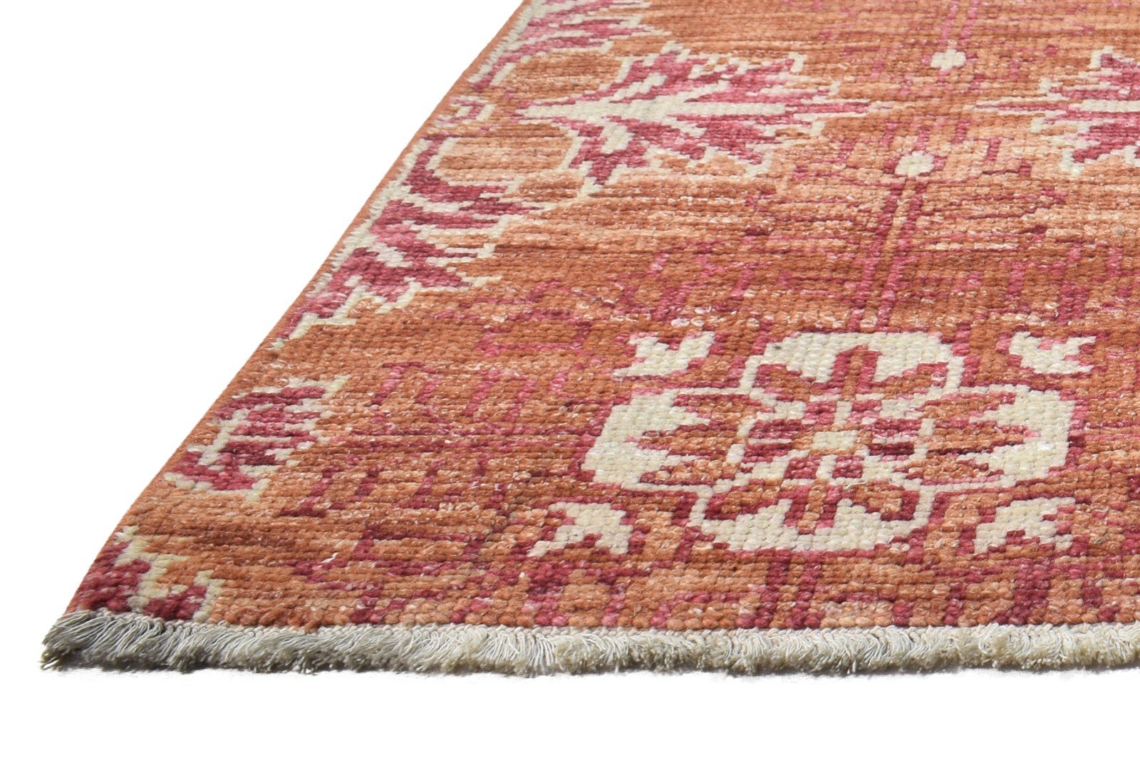 Wool Rust Rug 3' X 3' Persian Hand Knotted Moroccan Oriental Small Carpet 