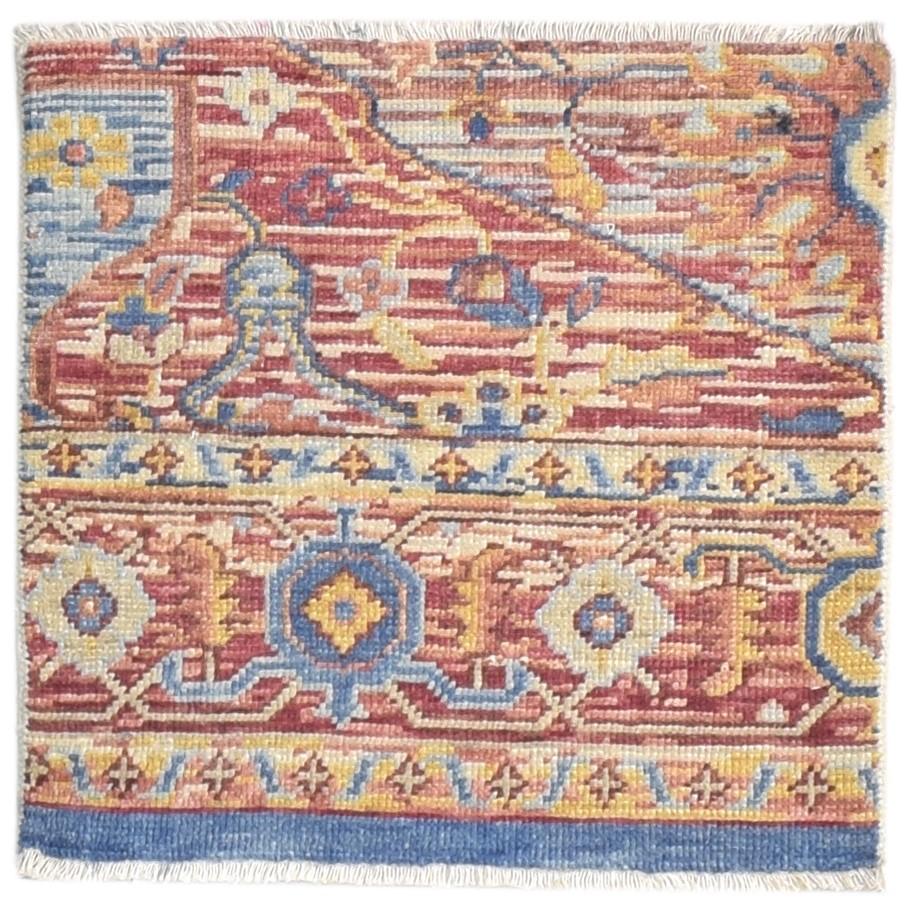 2' X 2' Rug Wool Rust Persian Hand Knotted Heriz-Indian Oriental Small Carpet 