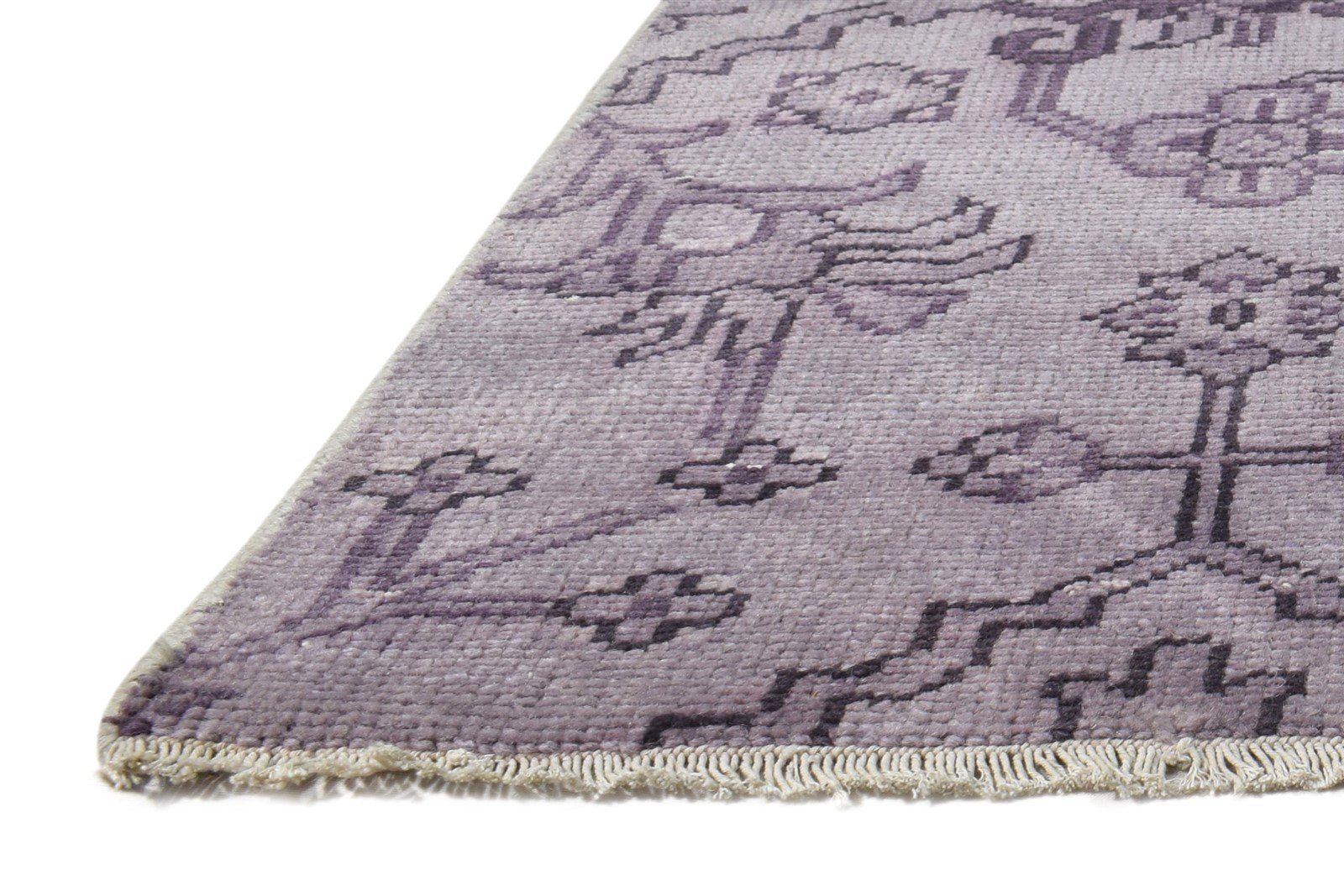 Hand Knotted Purple Wool Rug 2' X 2' Persian Oushak Oriental Small Carpet 