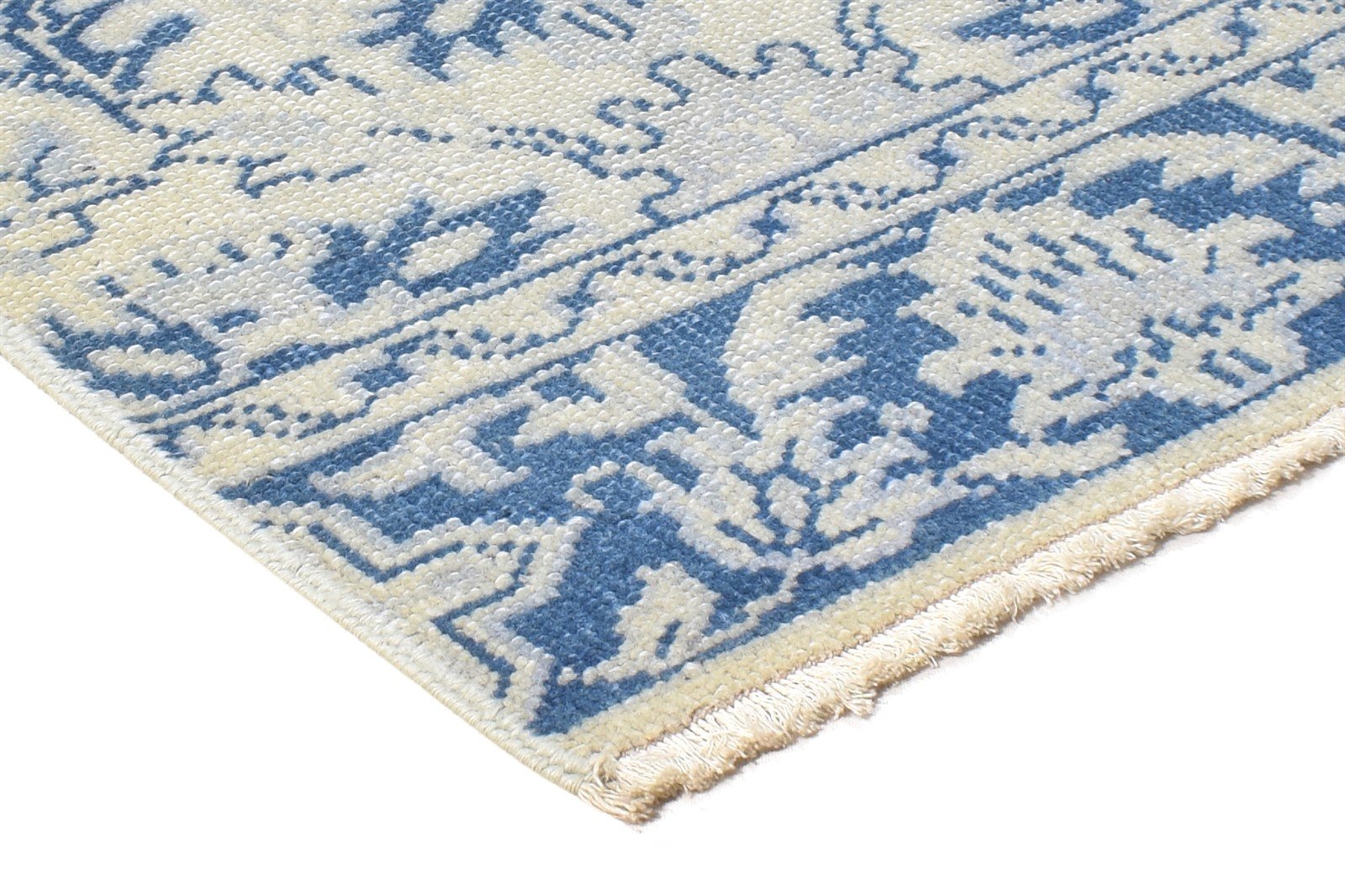 2' X 2' Rug Wool Blue Persian Hand Knotted Oushak Oriental Small Carpet 