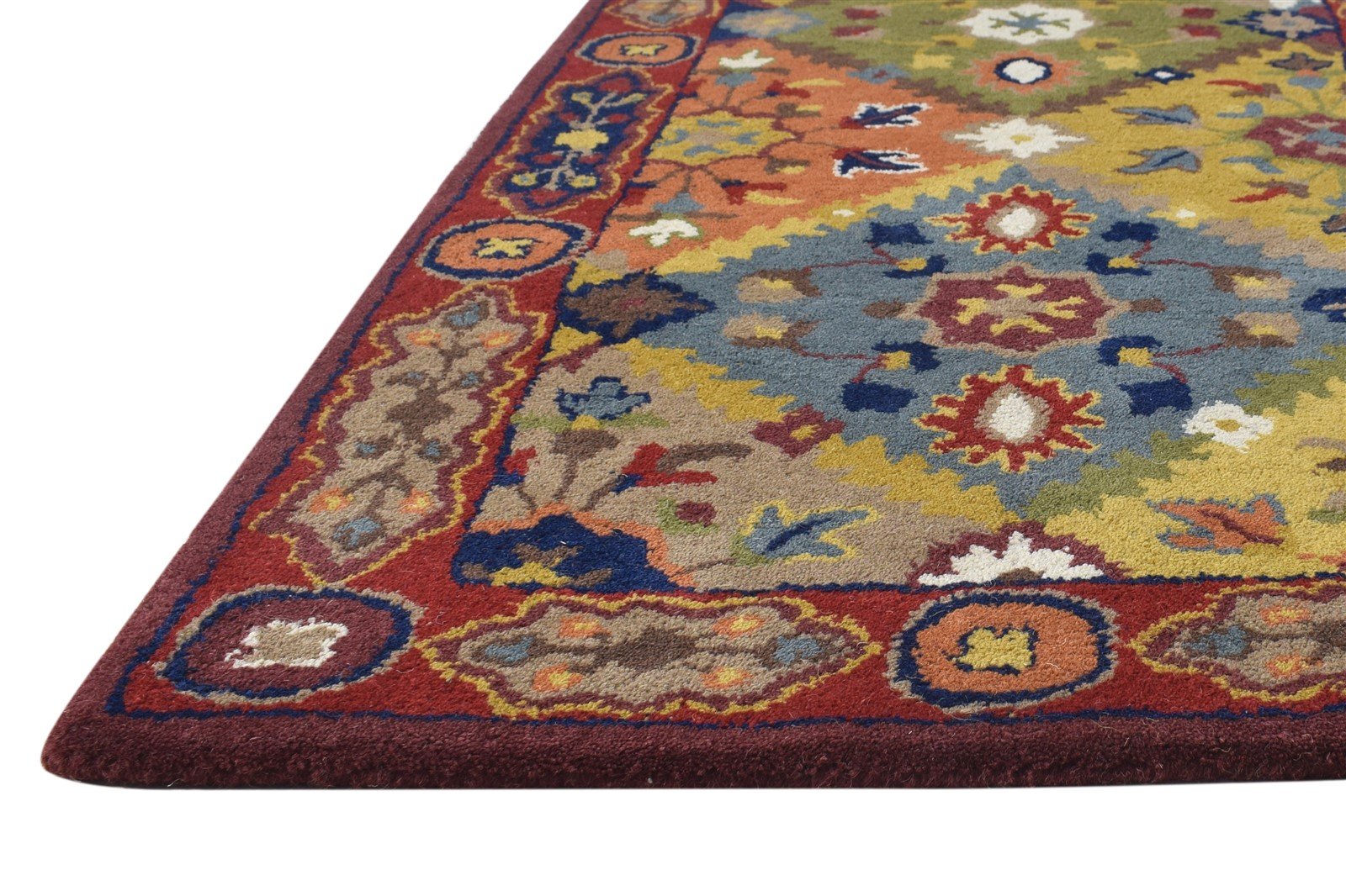 26X5 Rug Wool Multi Color Persian Hand Tufted Bakhtiari Oriental Small Carpet 