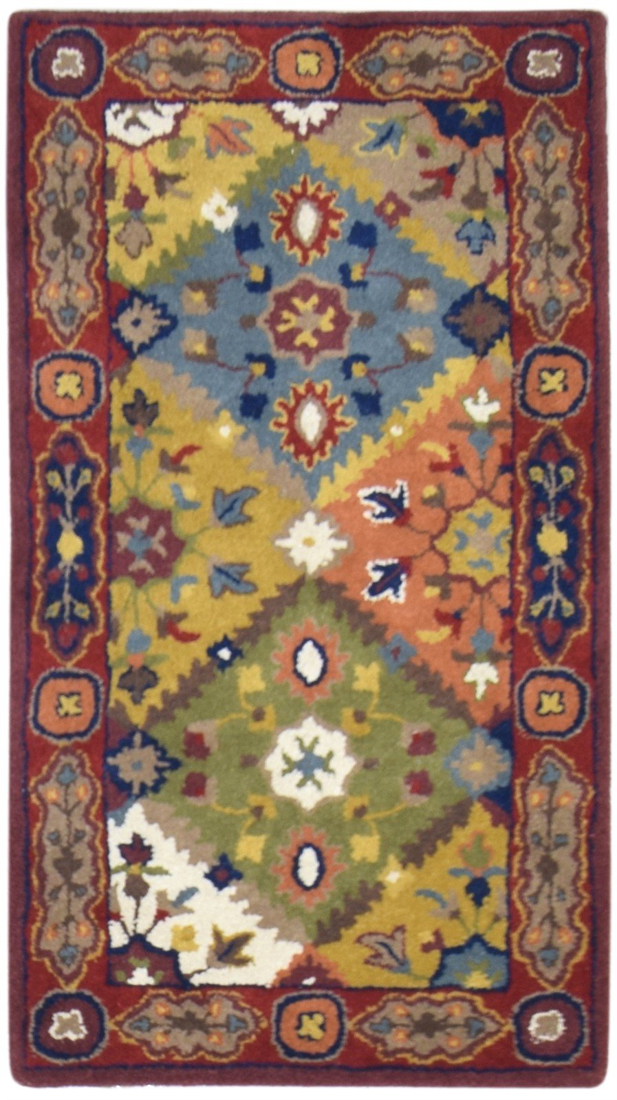 26X5 Rug Wool Multi Color Persian Hand Tufted Bakhtiari Oriental Small Carpet 