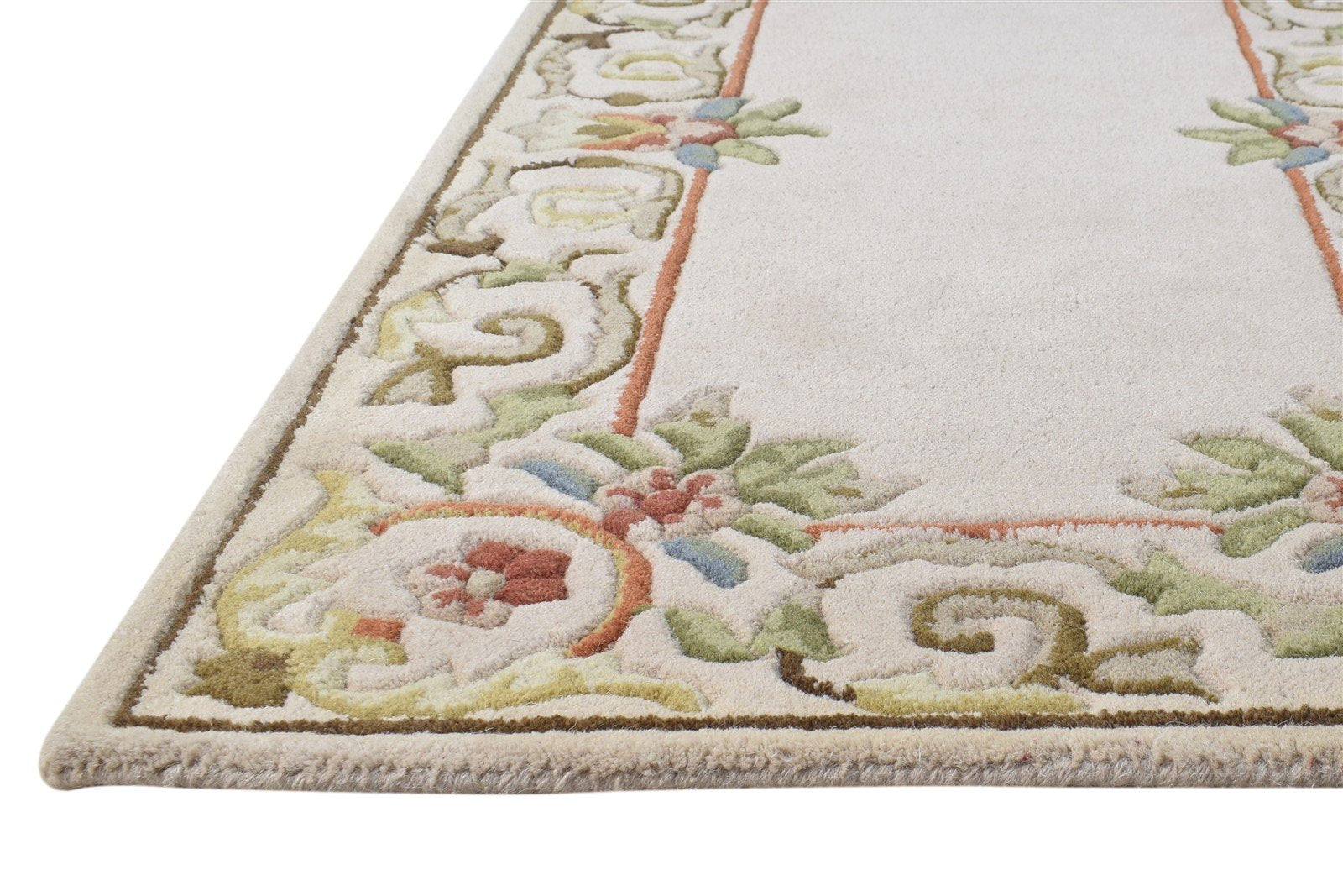 Hand Tufted Beige Wool Rug 2'6 X 4' Persian Mughal Oriental Small Carpet 