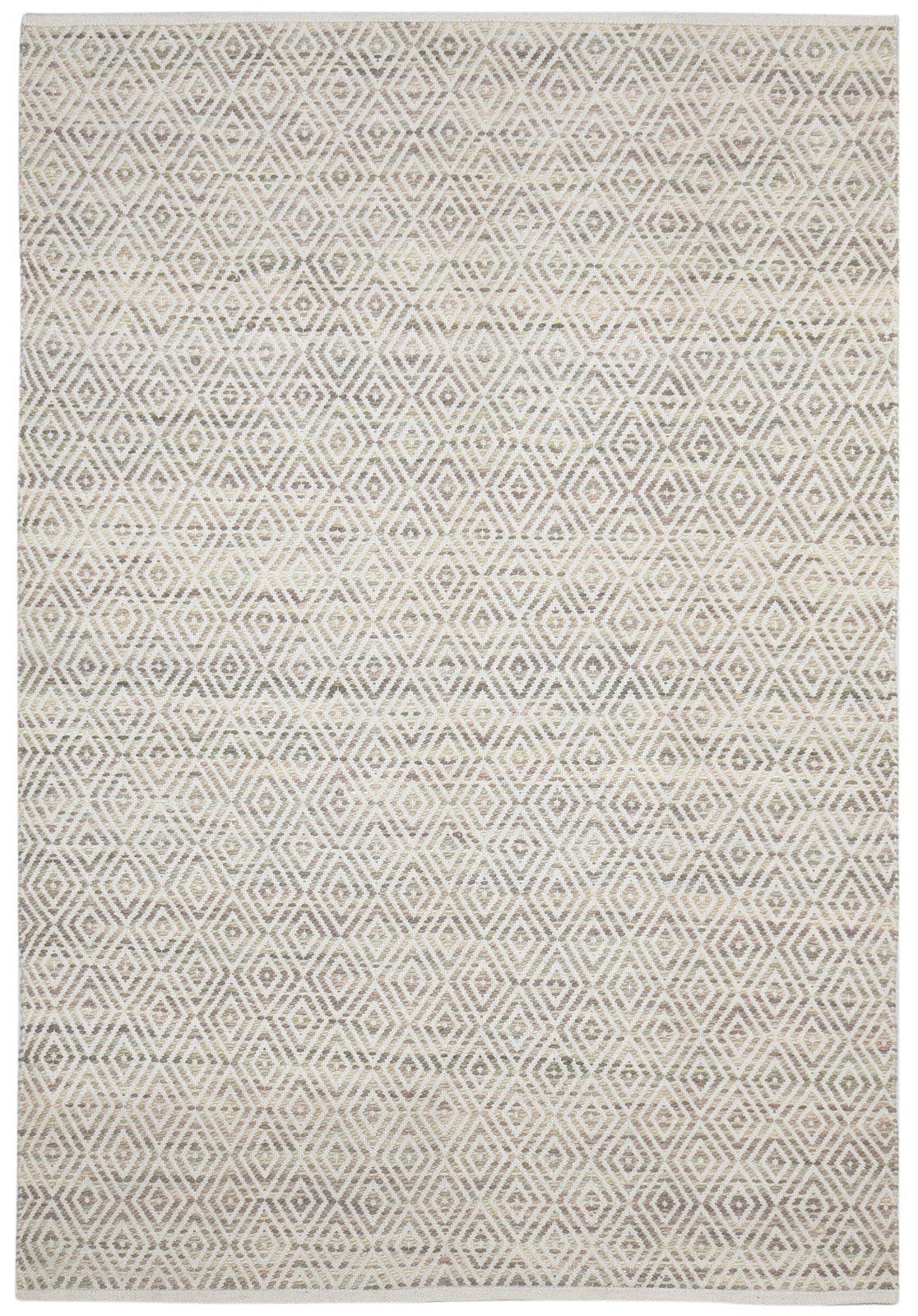 5' X 8' Rug Wool Sand Modern Hand Woven Scandinavian Diamond Room Size Carpet 