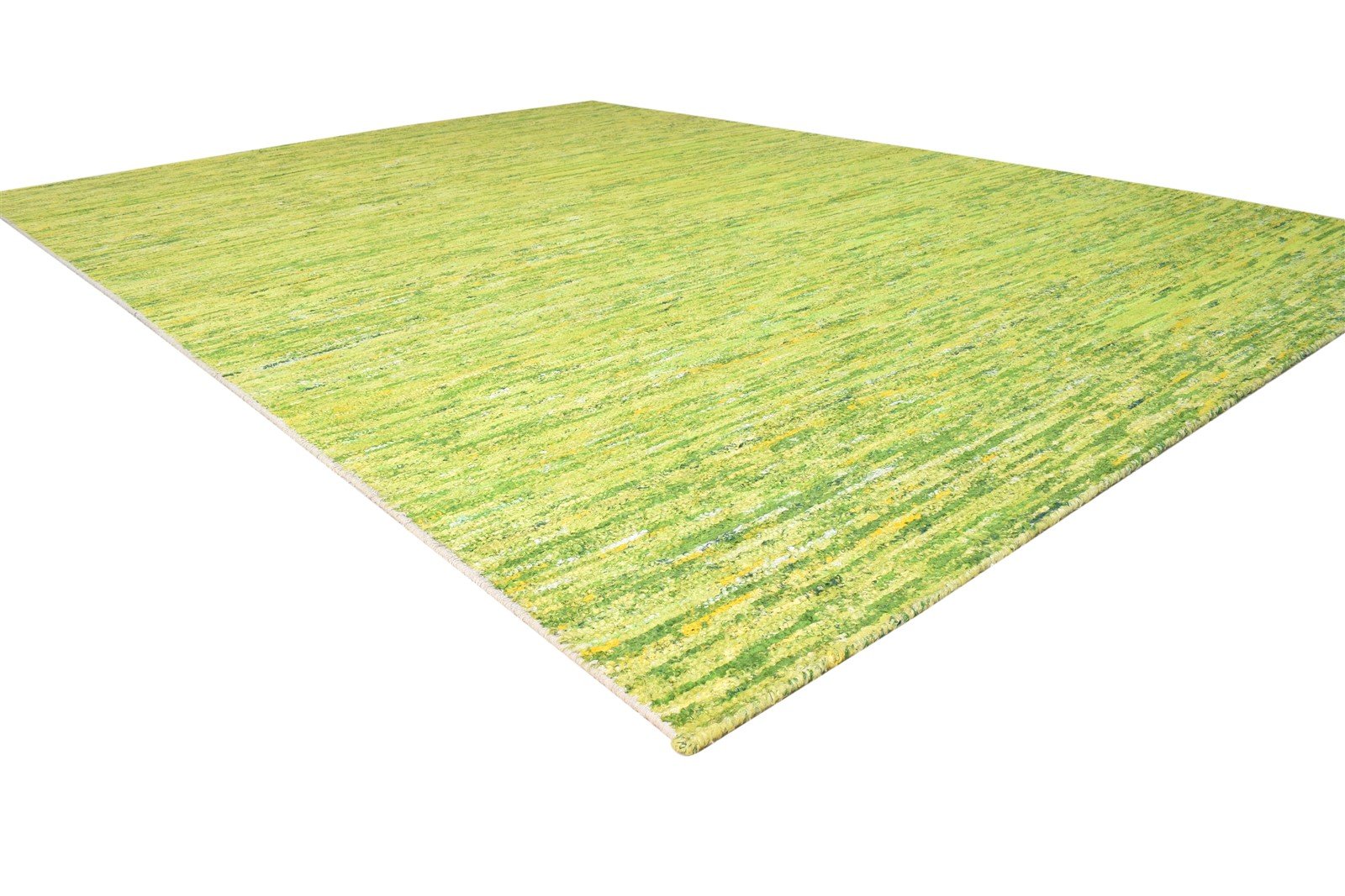 Silk Green Rug 8' X 11' Modern Hand Woven Bohemian Solid Large Carpet 