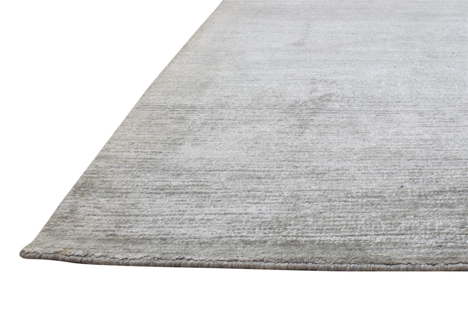 Hand Woven Grey Silk Rug 8' X 11' Modern Scandinavian Solid Large Carpet 