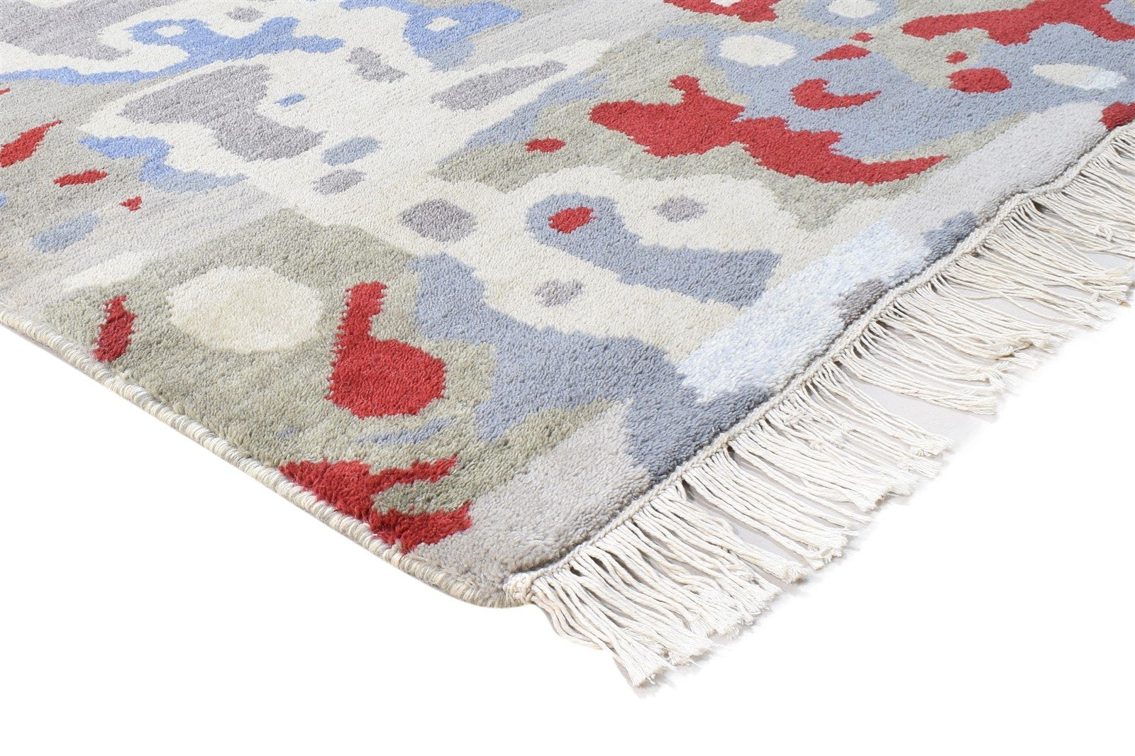 Grey Wool Rug 6' X 9' Modern Hand Knotted Bohemian Abstract Room Size Carpet 