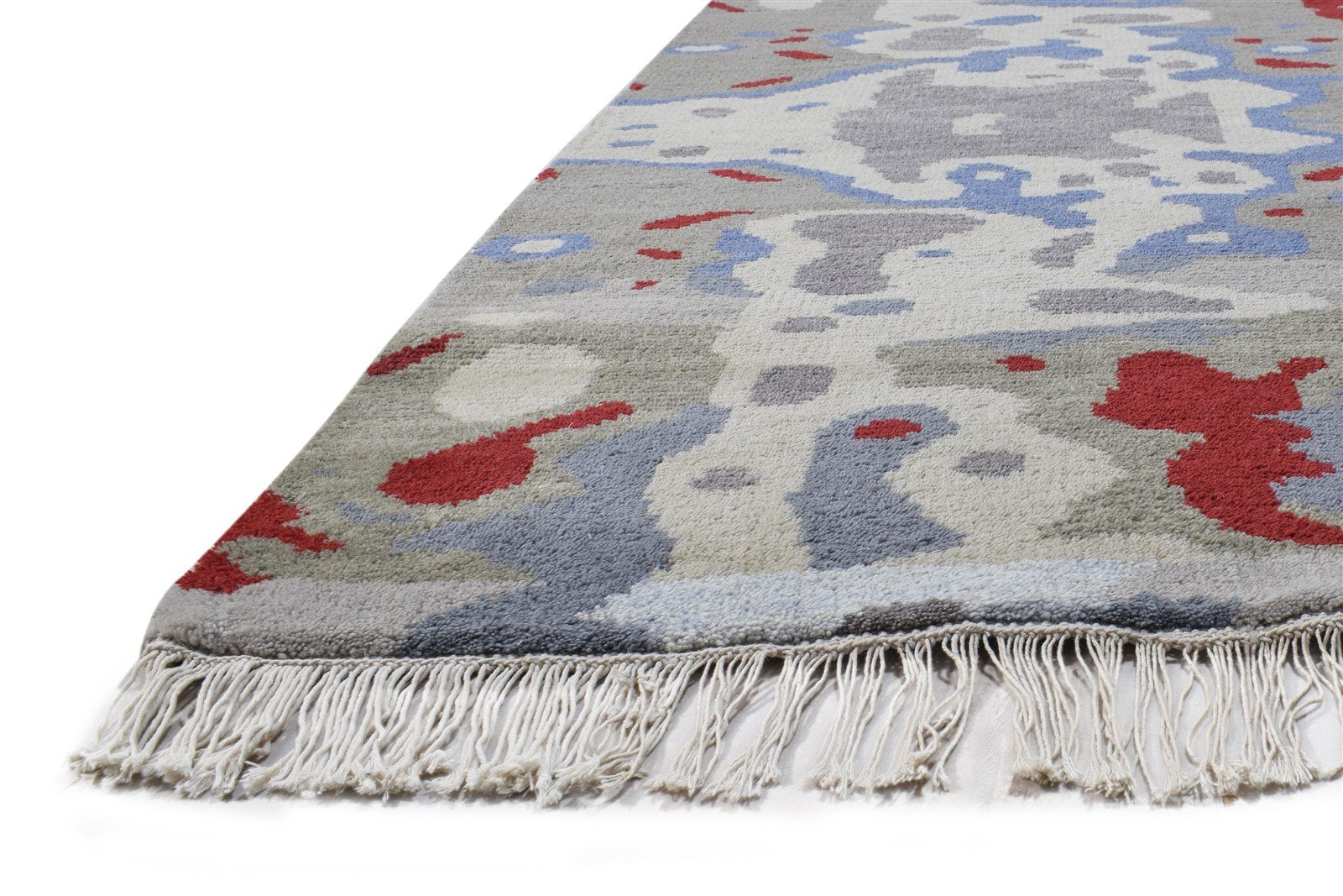 Grey Wool Rug 6' X 9' Modern Hand Knotted Bohemian Abstract Room Size Carpet 