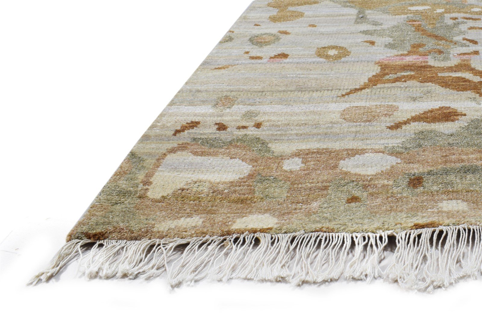 Hand Knotted Sand Wool Rug 2'6 X 10' Modern Bohemian Abstract Small Runner 