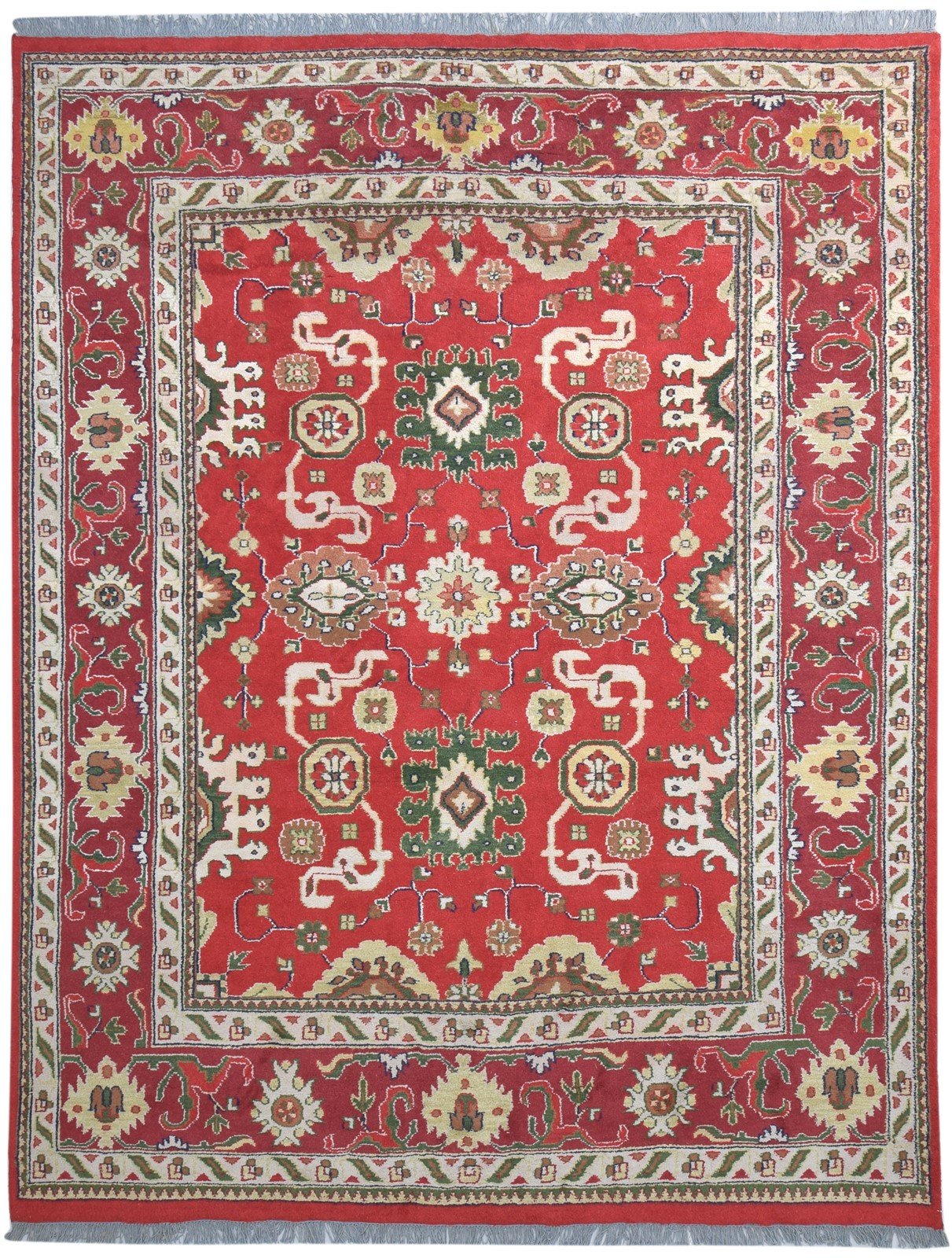 Red Wool Rug 8' X 10' Persian Hand Knotted Oushak Oriental Large Carpet 