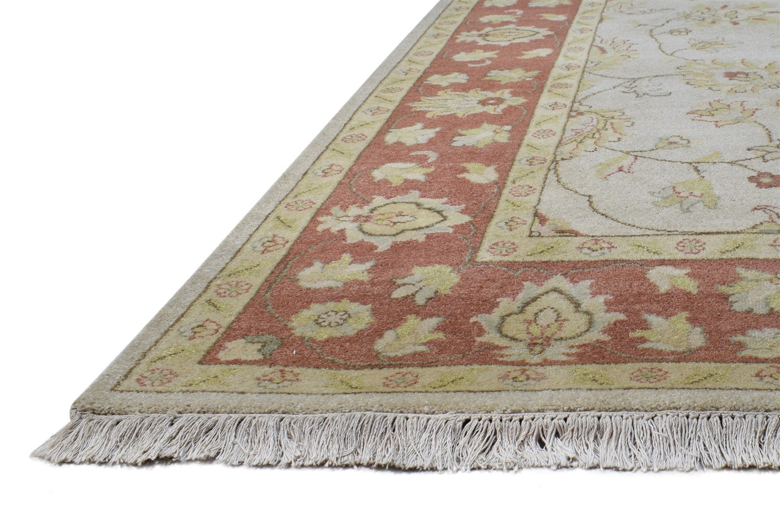 6' X 9' Rug Wool Cream Persian Hand Knotted Oushak Oriental Room Size Carpet 