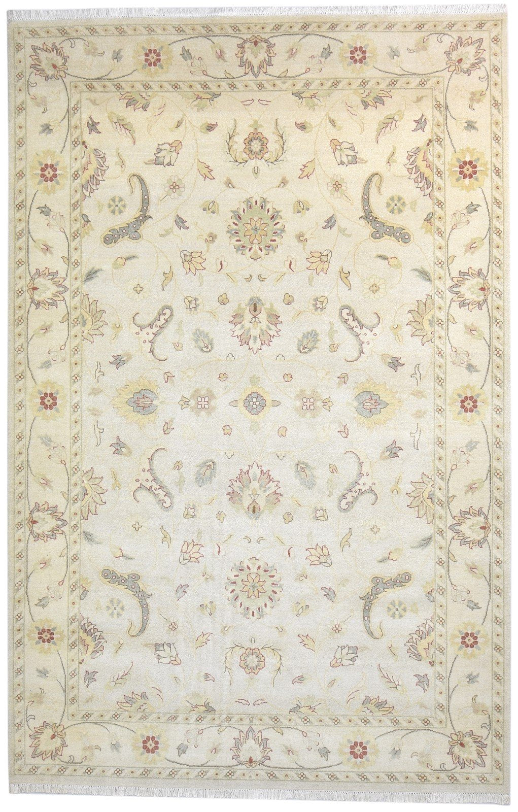 6' X 9' Rug Wool Beige Persian Hand Knotted Oushak Oriental Room Size Carpet 