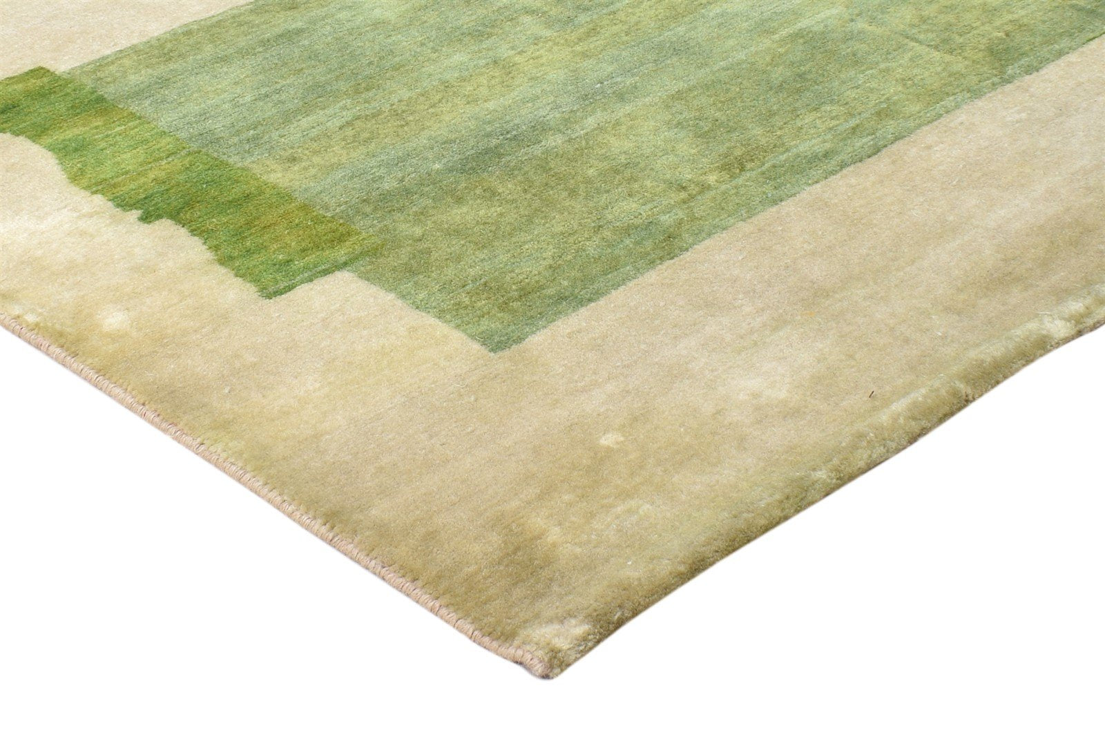 Beige Wool Rug 4X6 Modern Hand Knotted Scandinavian Abstract Room Size Carpet 