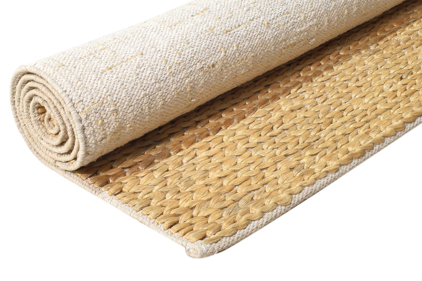 4' X 6' Rug Jute Beige Modern Hand Woven Scandinavian Solid Room Size Carpet 