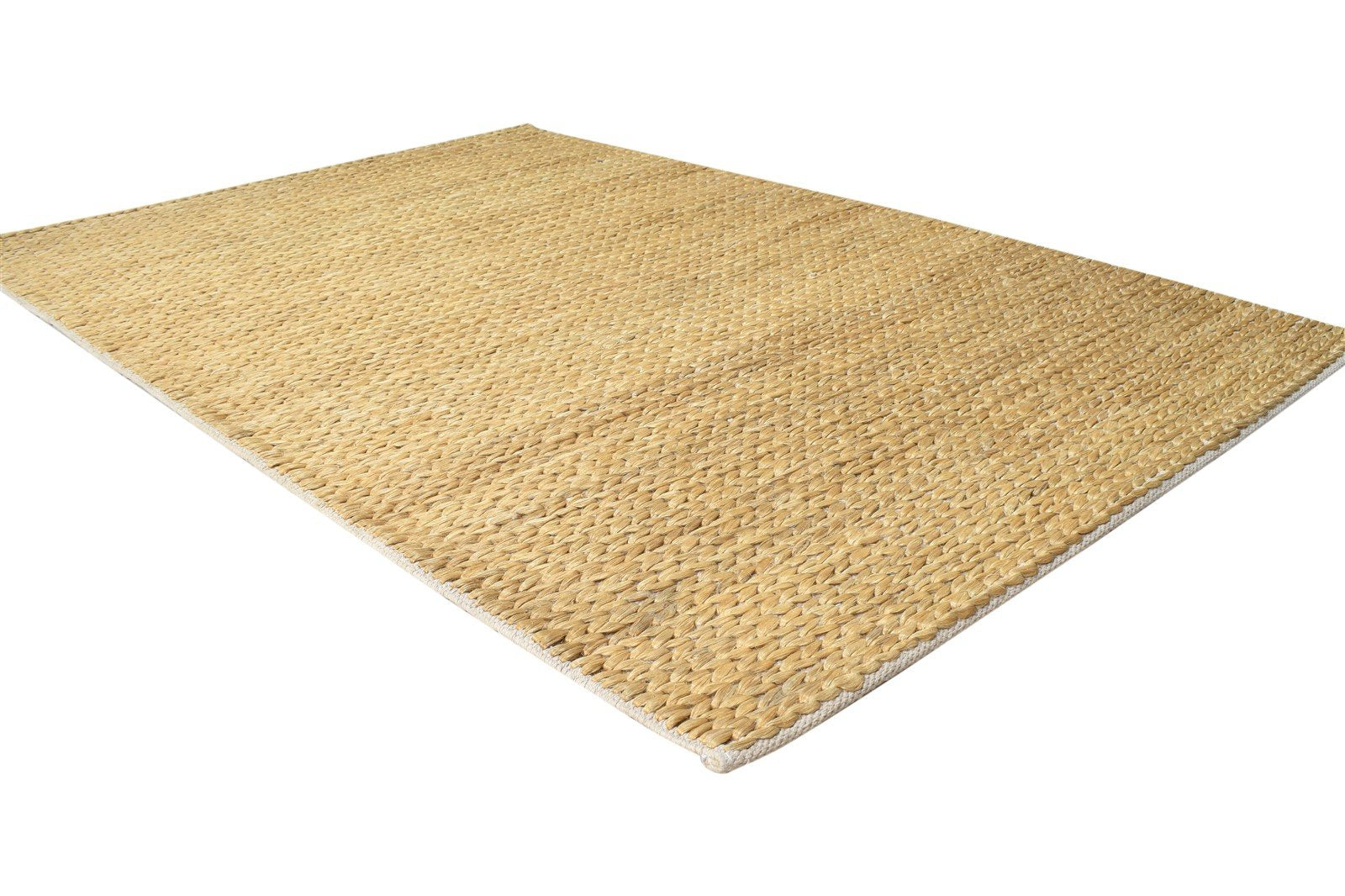 4' X 6' Rug Jute Beige Modern Hand Woven Scandinavian Solid Room Size Carpet 