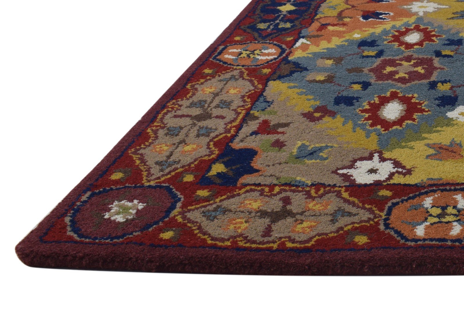 Wool Multi Color Rug 3' X 5' Persian Hand Tufted Bakhtiari Oriental Small Carpet 