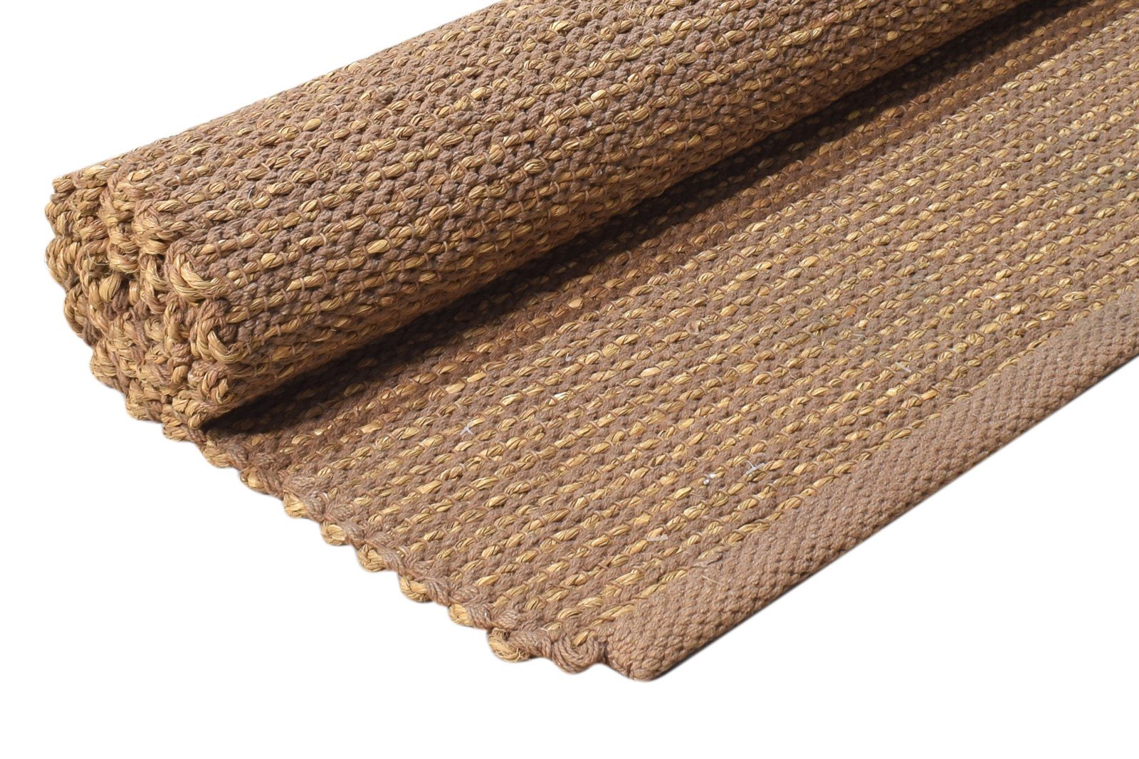 4' X 6' Rug Jute Brown Modern Hand Woven Scandinavian Solid Room Size Carpet 