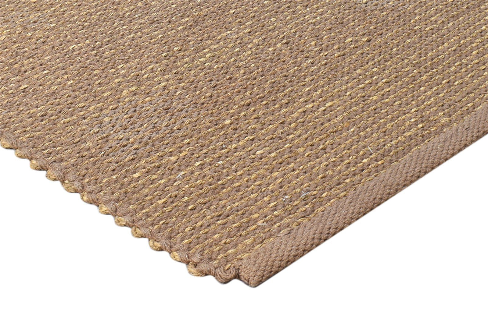 4' X 6' Rug Jute Brown Modern Hand Woven Scandinavian Solid Room Size Carpet 