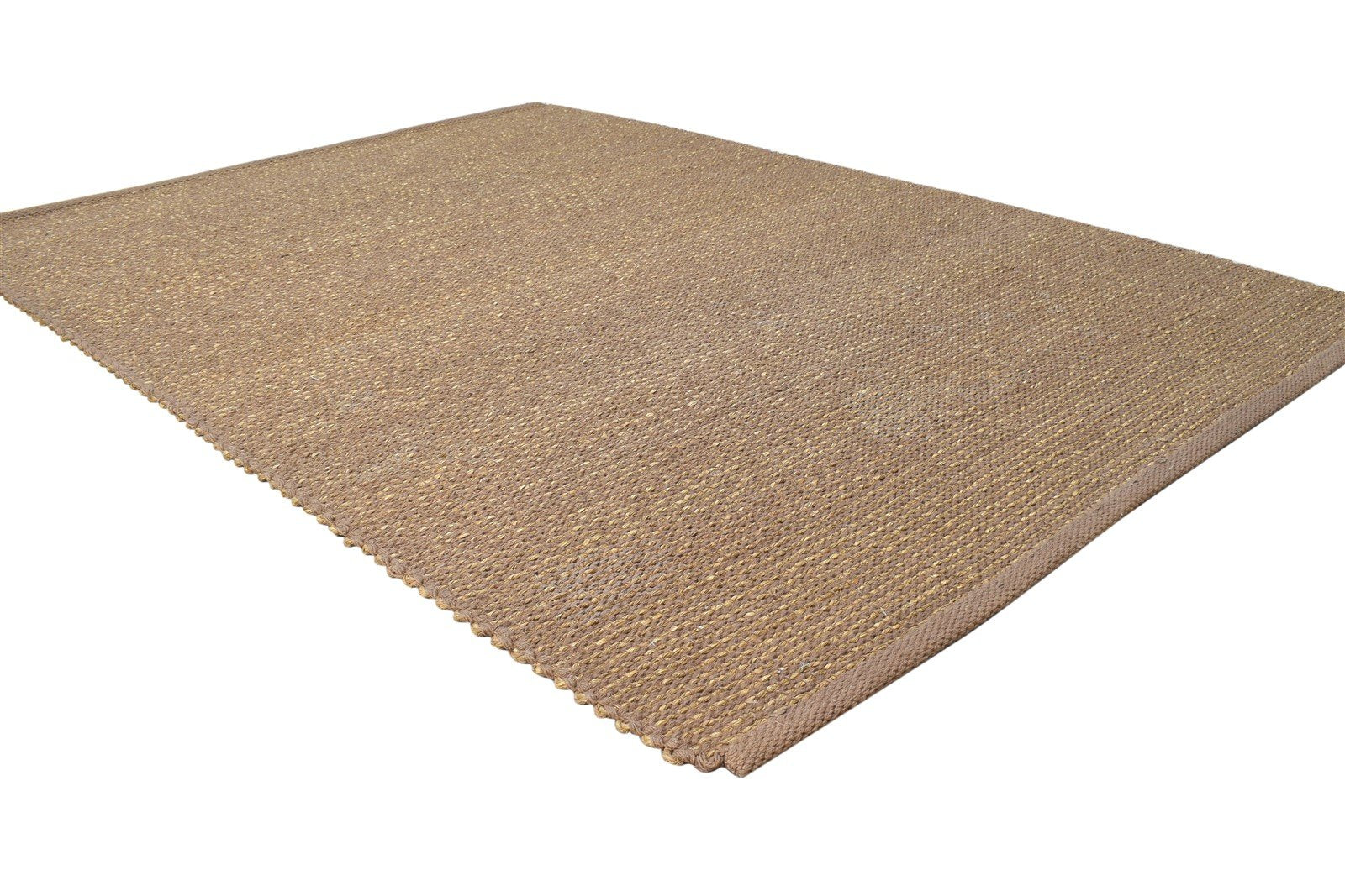 4' X 6' Rug Jute Brown Modern Hand Woven Scandinavian Solid Room Size Carpet 