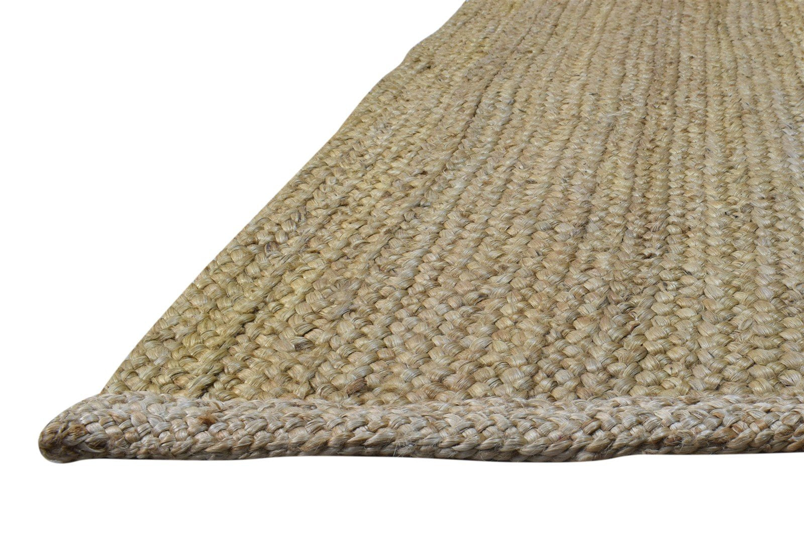 Hand Woven Beige Jute Rug 5' X 8' Modern Scandinavian Solid Room Size Carpet 