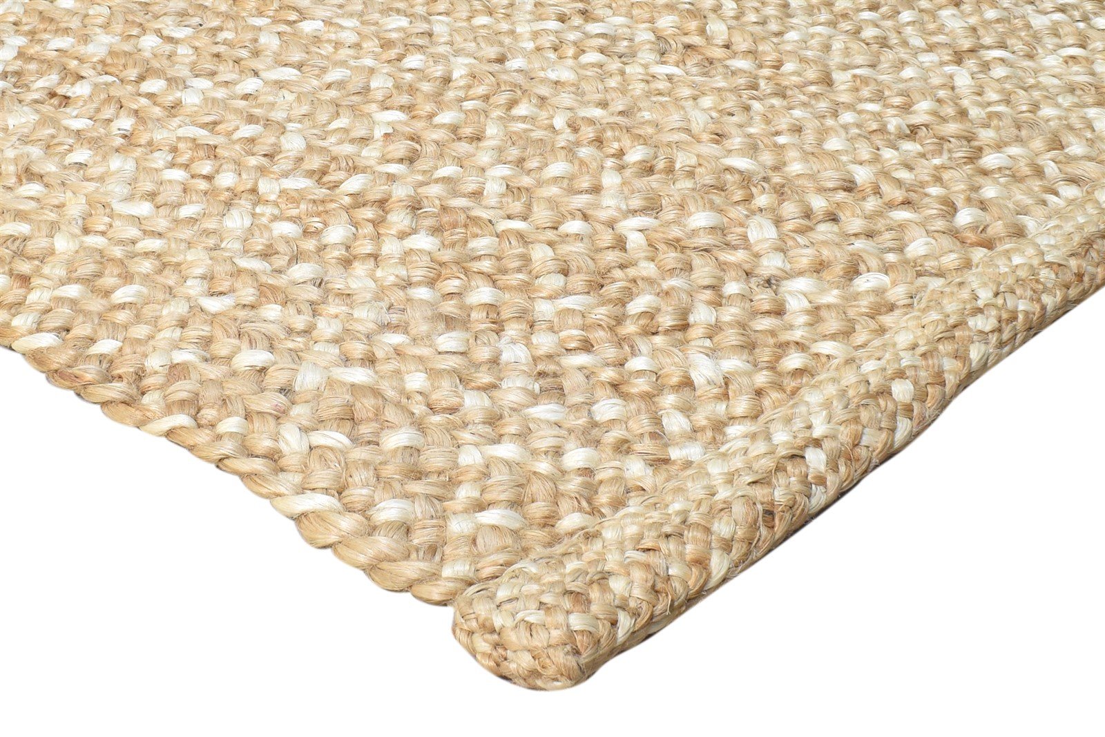 Beige Jute Rug 5' X 8' Modern Hand Woven Scandinavian Solid Room Size Carpet 