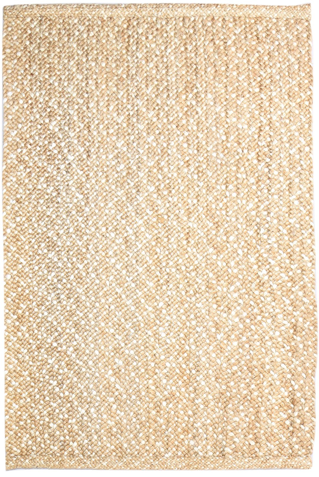 Beige Jute Rug 5' X 8' Modern Hand Woven Scandinavian Solid Room Size Carpet 