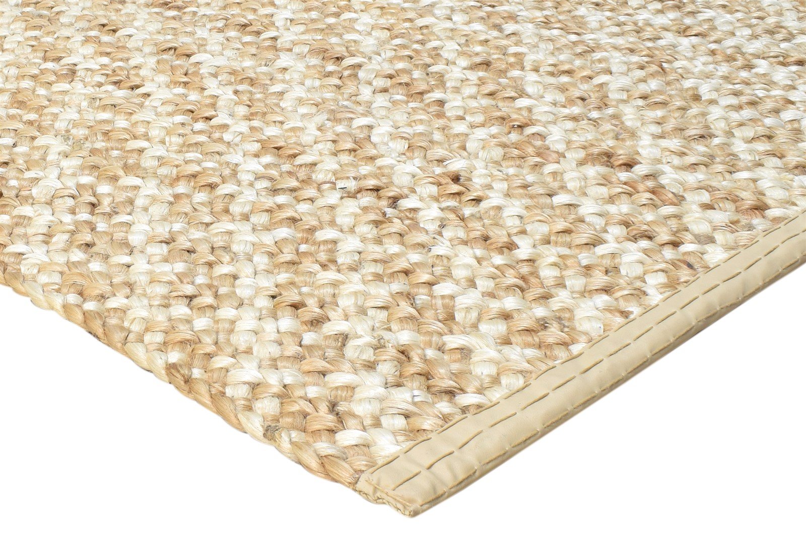 4' X 6' Rug Jute Beige Modern Hand Woven Scandinavian Solid Room Size Carpet 