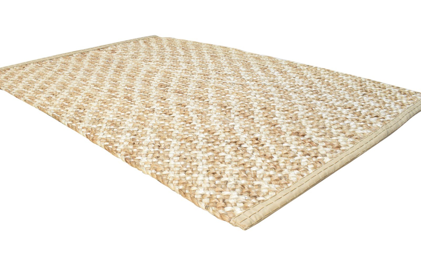 4' X 6' Rug Jute Beige Modern Hand Woven Scandinavian Solid Room Size Carpet 