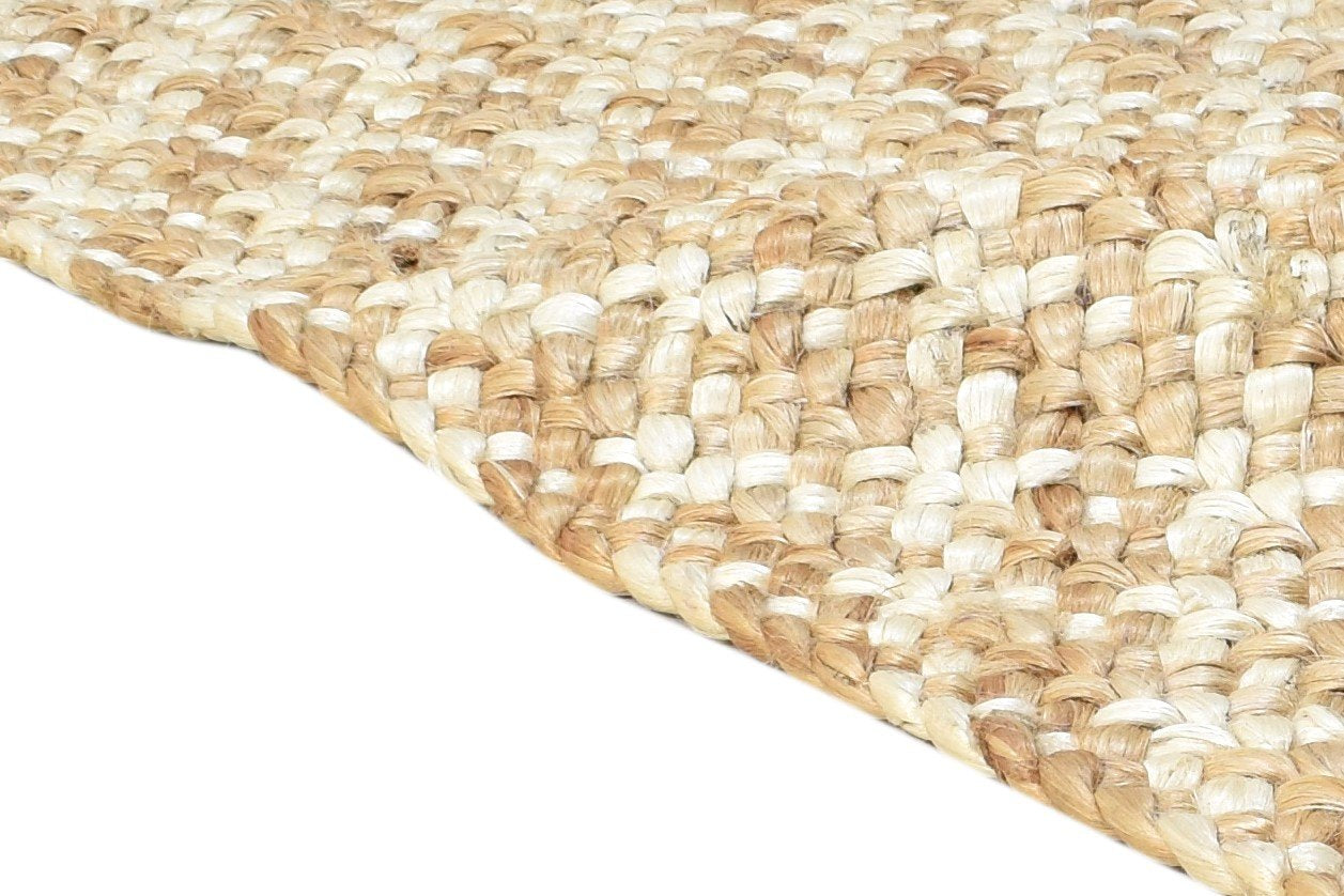 4' X 6' Rug Jute Beige Modern Hand Woven Scandinavian Solid Room Size Carpet 