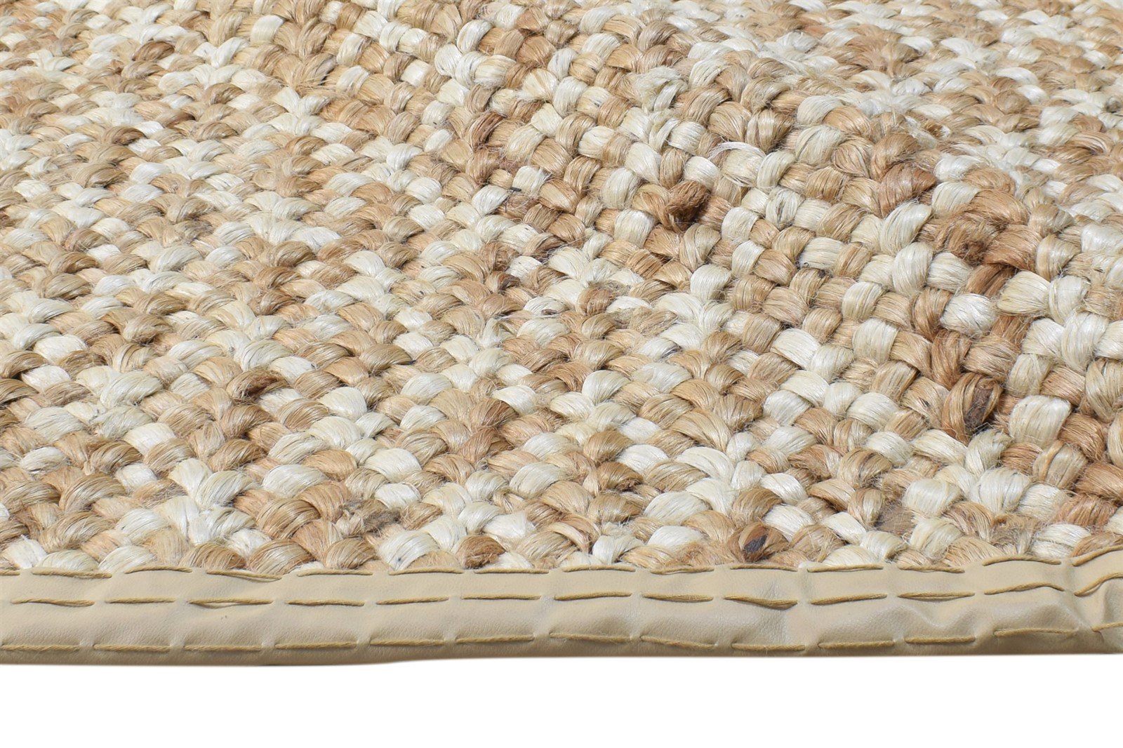 4' X 6' Rug Jute Beige Modern Hand Woven Scandinavian Solid Room Size Carpet 