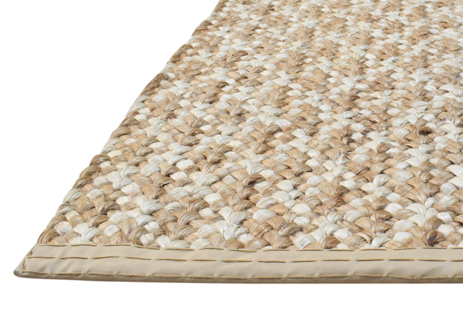 4' X 6' Rug Jute Beige Modern Hand Woven Scandinavian Solid Room Size Carpet 