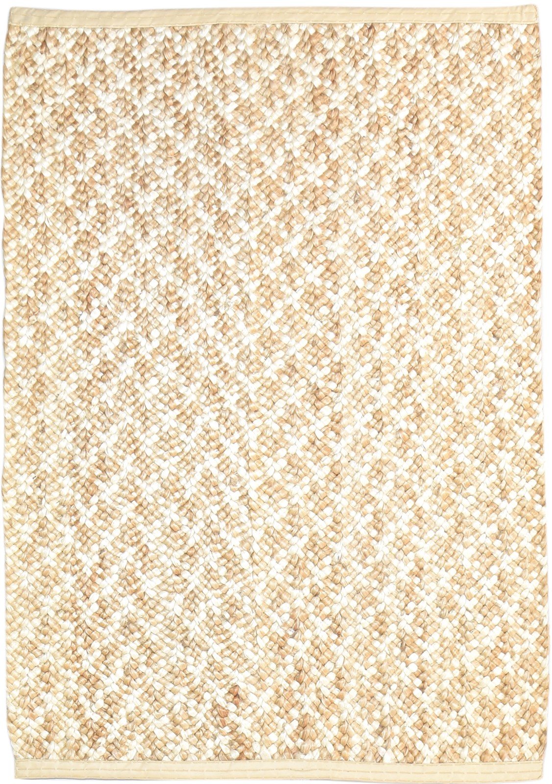 4' X 6' Rug Jute Beige Modern Hand Woven Scandinavian Solid Room Size Carpet 