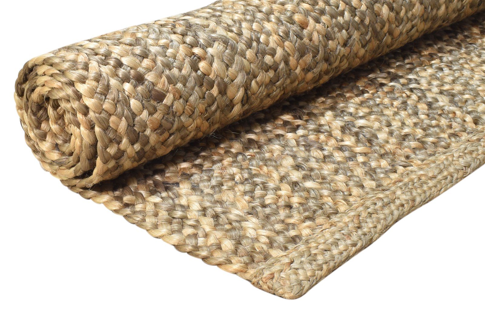 Hand Woven Brown Jute Rug 5' X 8' Modern Scandinavian Solid Room Size Carpet 