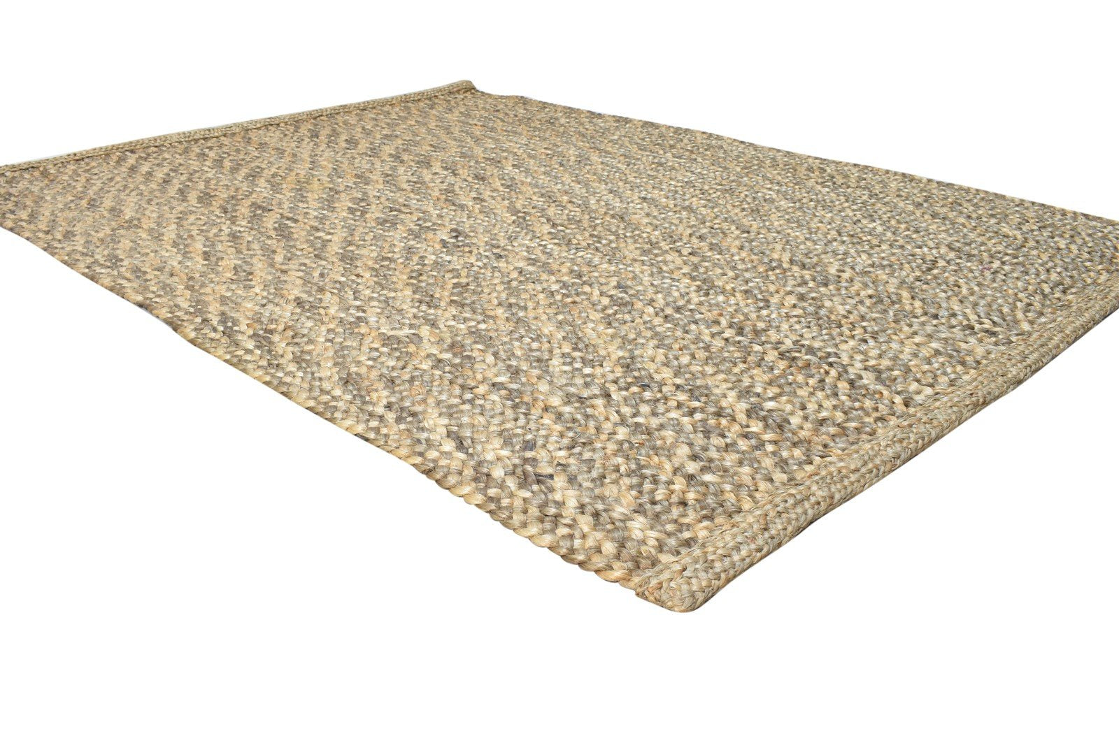 Hand Woven Brown Jute Rug 5' X 8' Modern Scandinavian Solid Room Size Carpet 