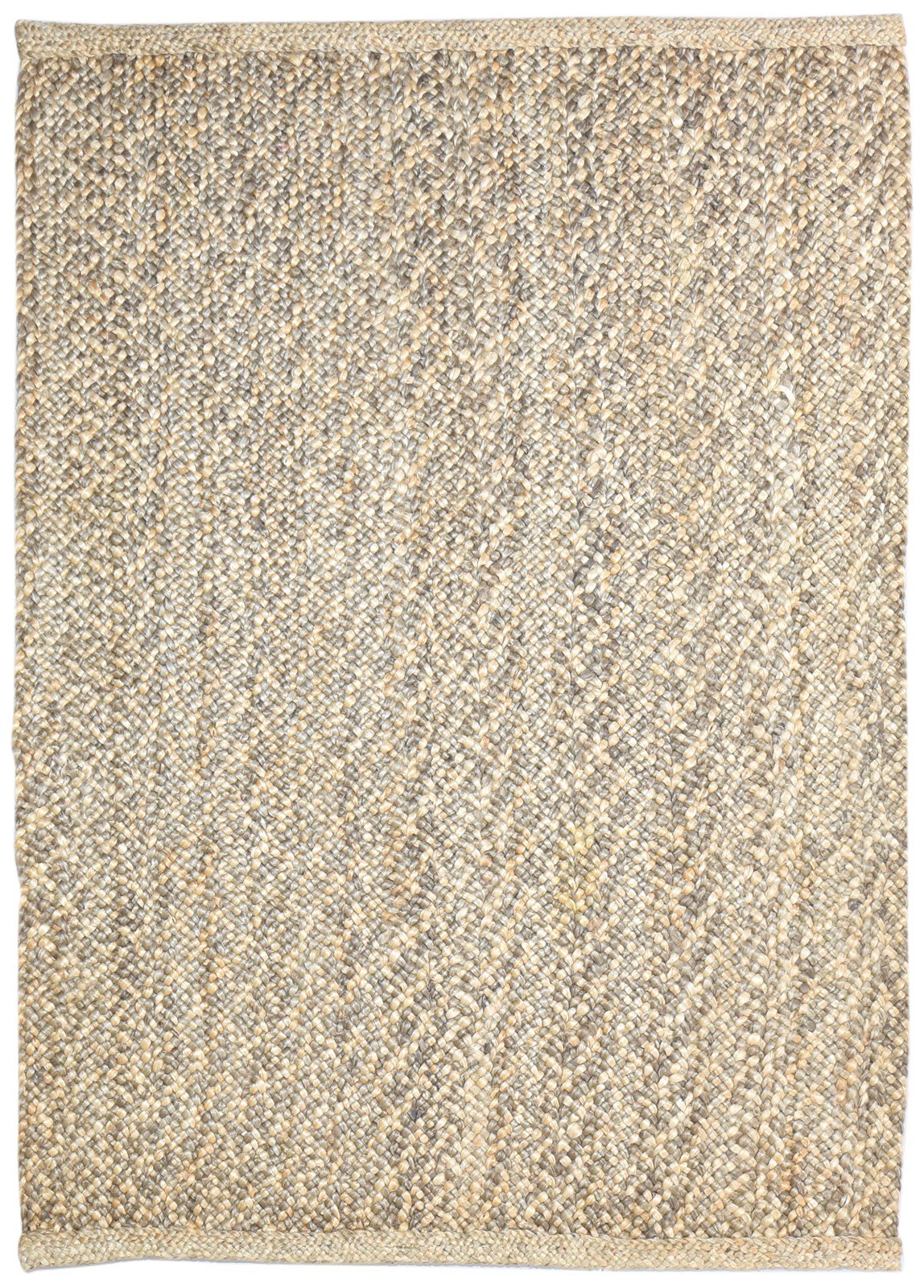 Hand Woven Brown Jute Rug 5' X 8' Modern Scandinavian Solid Room Size Carpet 