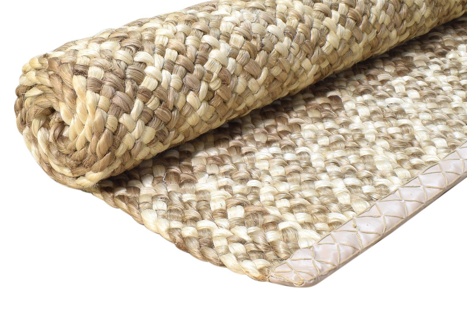 Beige Jute Rug 4' X 6' Modern Hand Woven Scandinavian Solid Room Size Carpet 