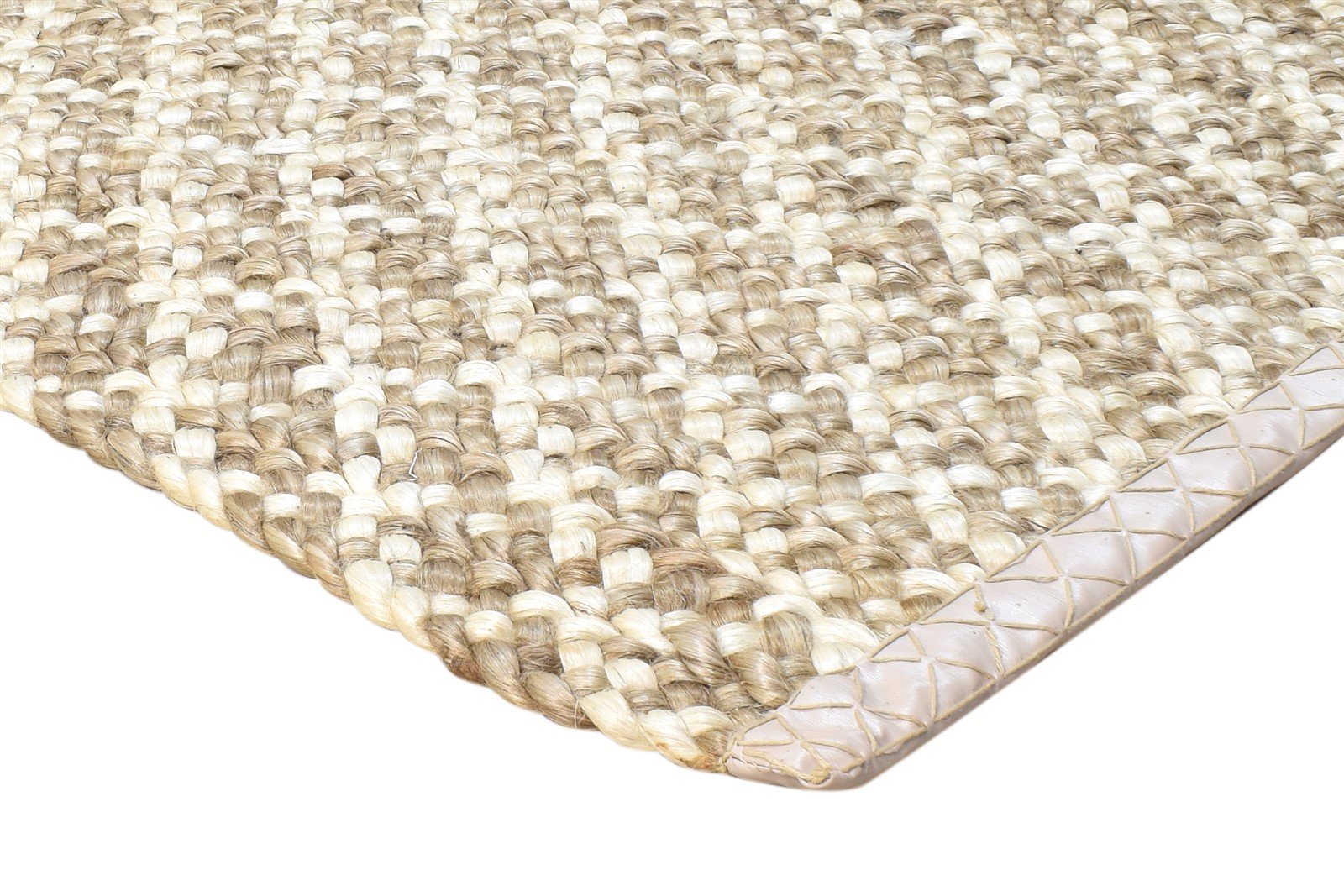 Beige Jute Rug 4' X 6' Modern Hand Woven Scandinavian Solid Room Size Carpet 