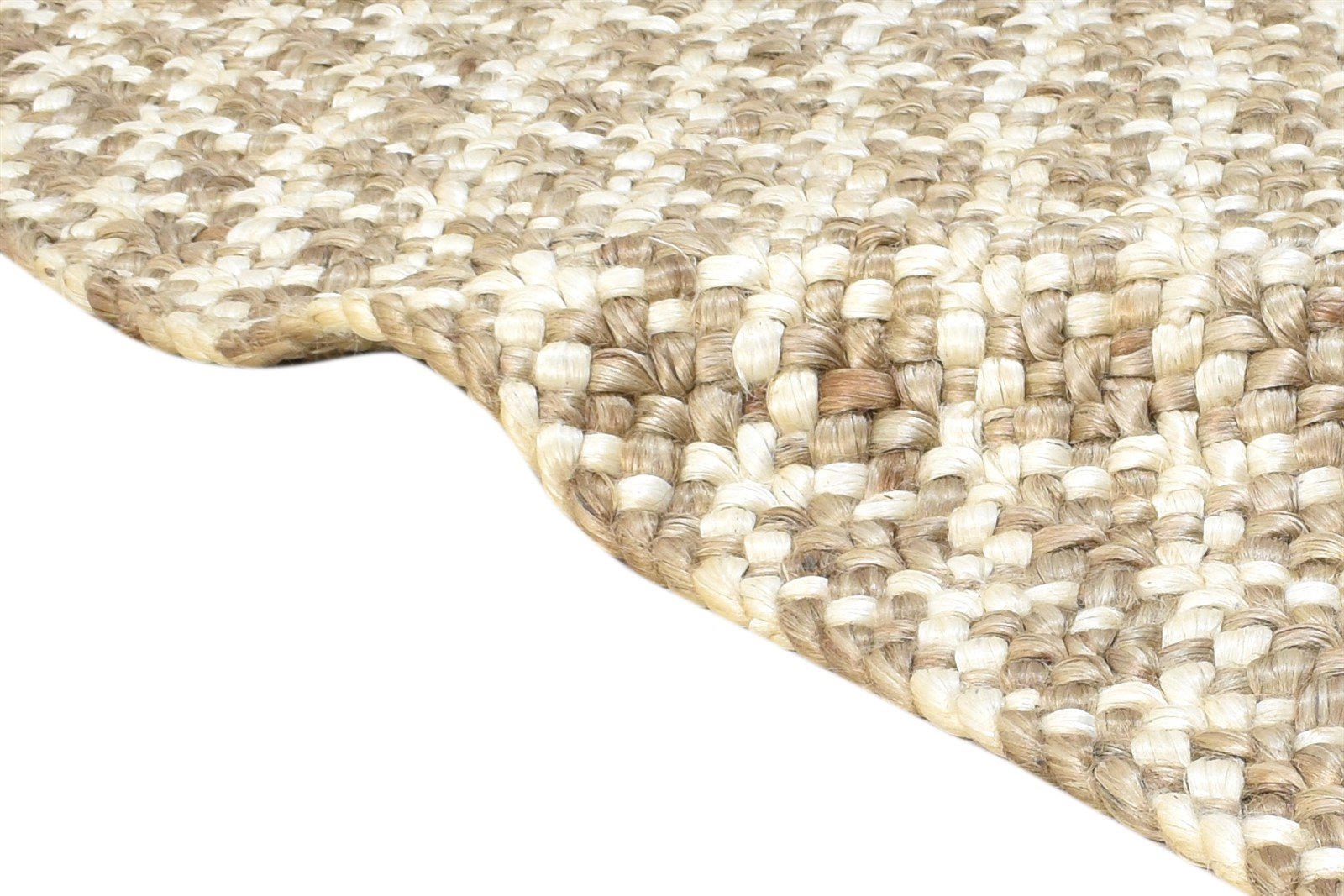 Beige Jute Rug 4' X 6' Modern Hand Woven Scandinavian Solid Room Size Carpet 