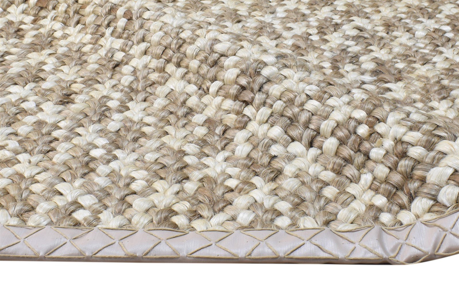 Beige Jute Rug 4' X 6' Modern Hand Woven Scandinavian Solid Room Size Carpet 