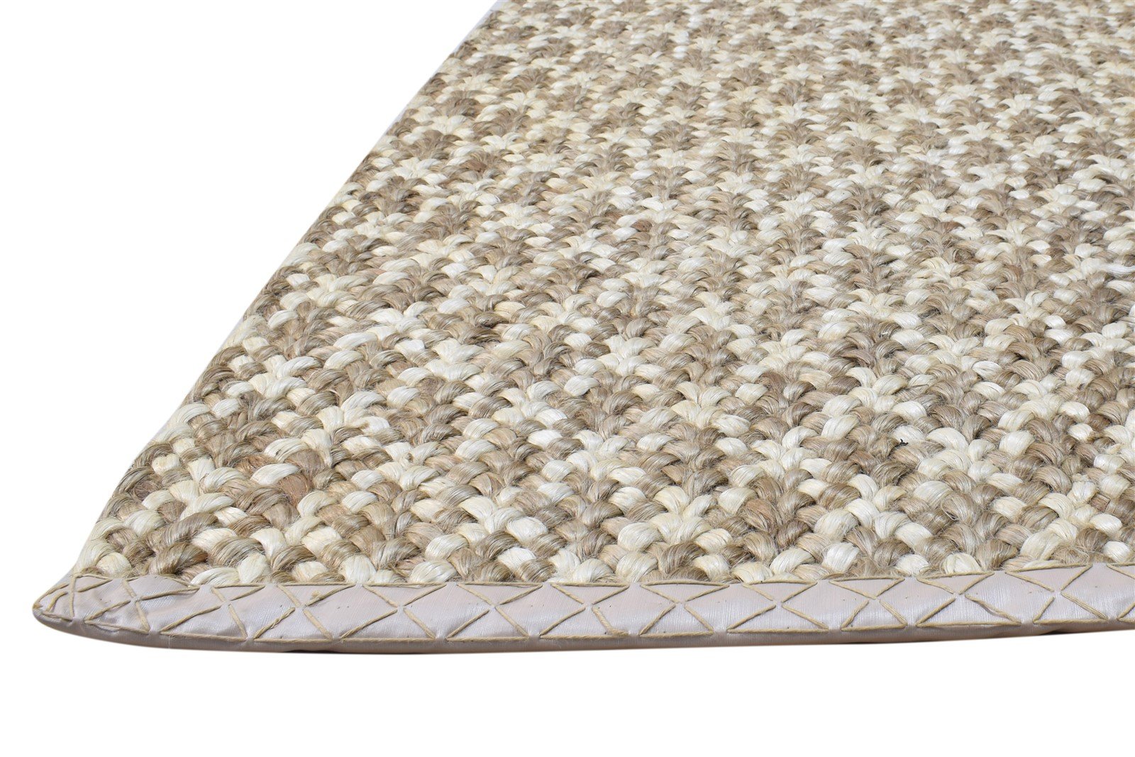 Beige Jute Rug 4' X 6' Modern Hand Woven Scandinavian Solid Room Size Carpet 