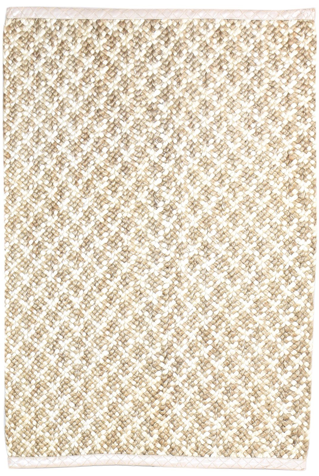 Beige Jute Rug 4' X 6' Modern Hand Woven Scandinavian Solid Room Size Carpet 